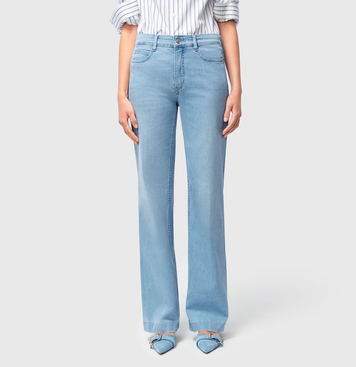 Mac Damen Jeans Hose Wide Authentic Stretch Denim Blue 0387L522890 D296