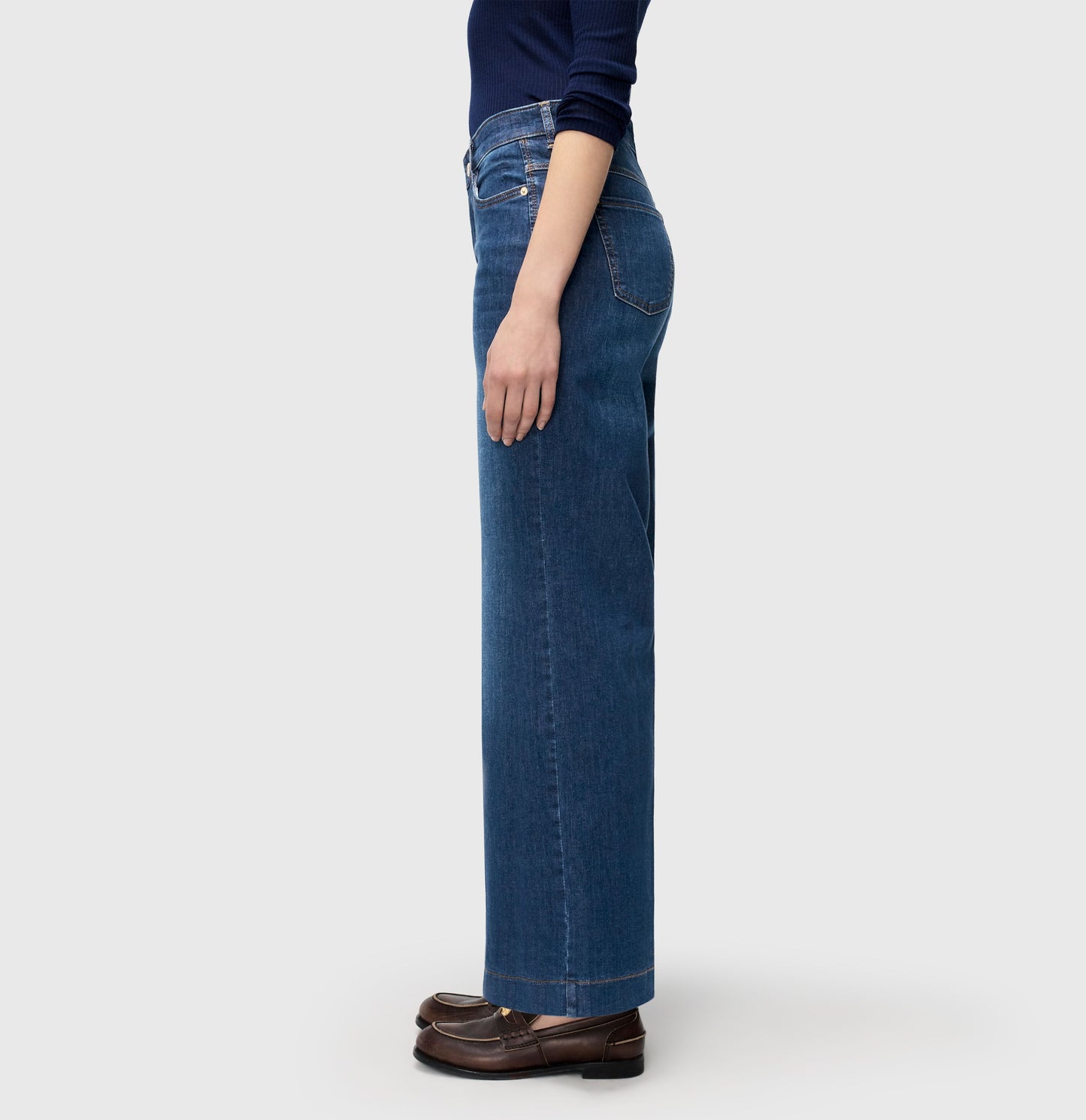 Mac Damen Jeans Hose Wide Authentic Stretch Denim Blue 0387L522890 D620