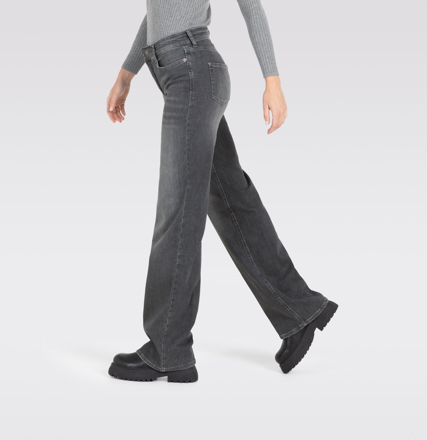 Mac Damen Jeans Hose Wide Authentic Stretch Denim Grey 0387L522890 D901
