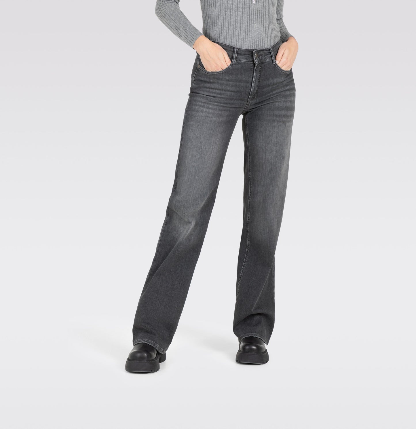 Mac Damen Jeans Hose Wide Authentic Stretch Denim Grey 0387L522890 D901
