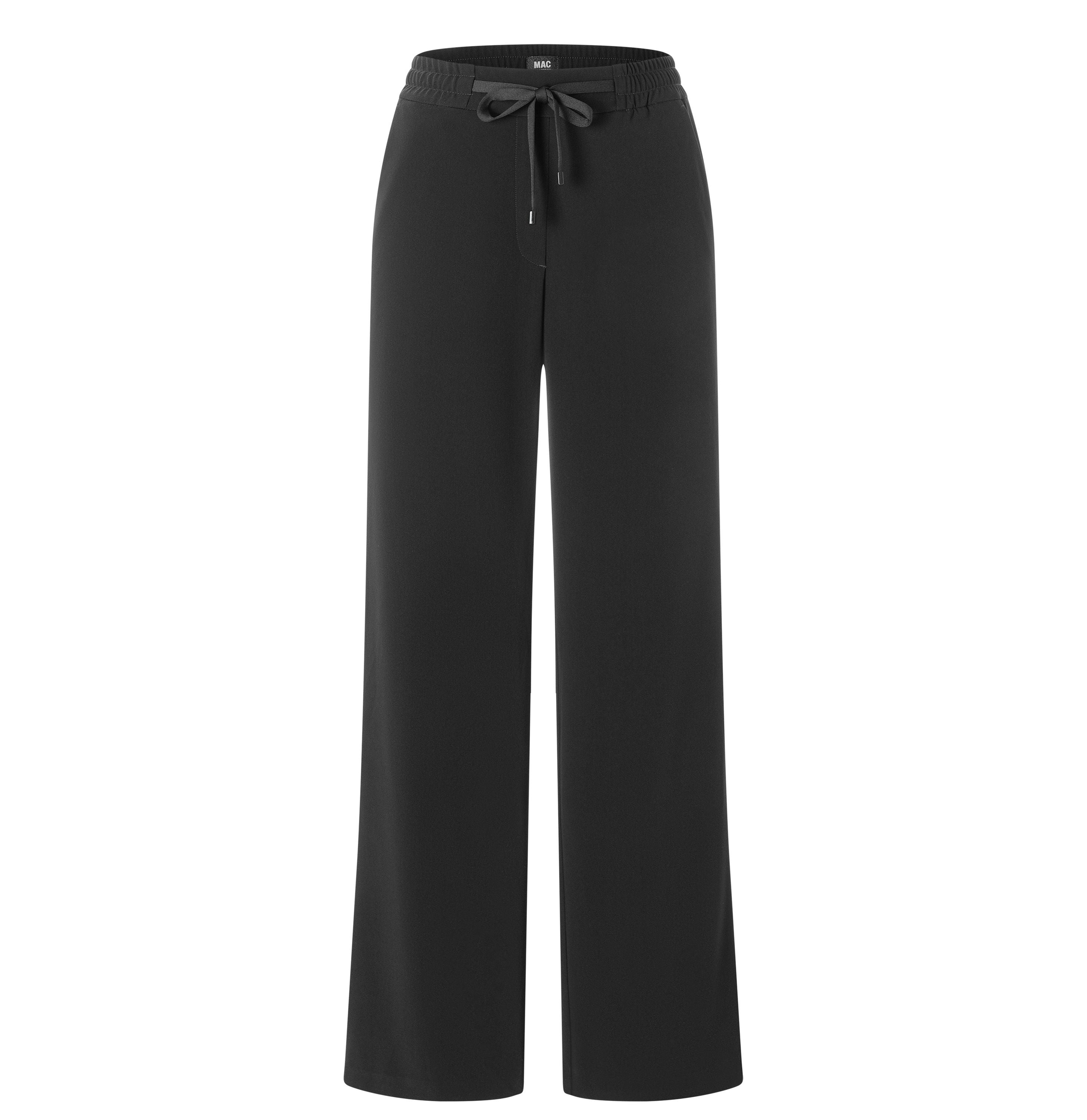 MAC JEANS - CHRISTY, Floating crepe - Wide Fit - 3418-00-0231L-090 - schwarz
