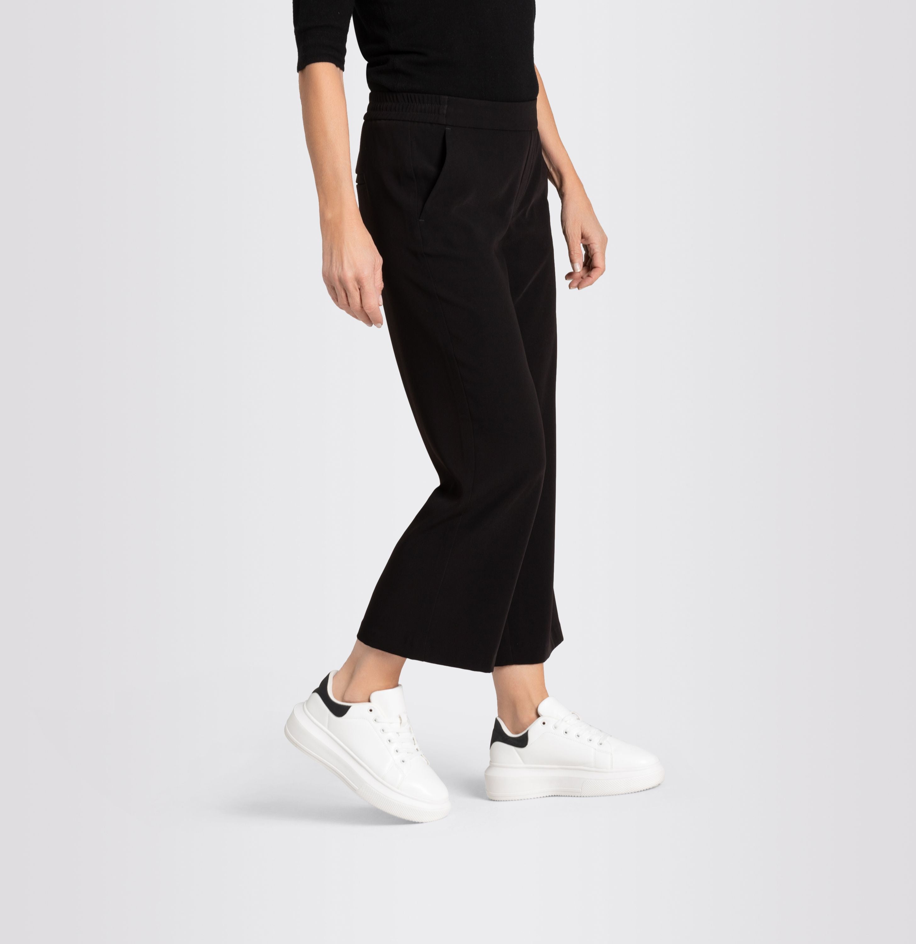 MAC JEANS - CHIARA, Floating crepe - Wide Fit - 2173-00-0231L-090 - schwarz