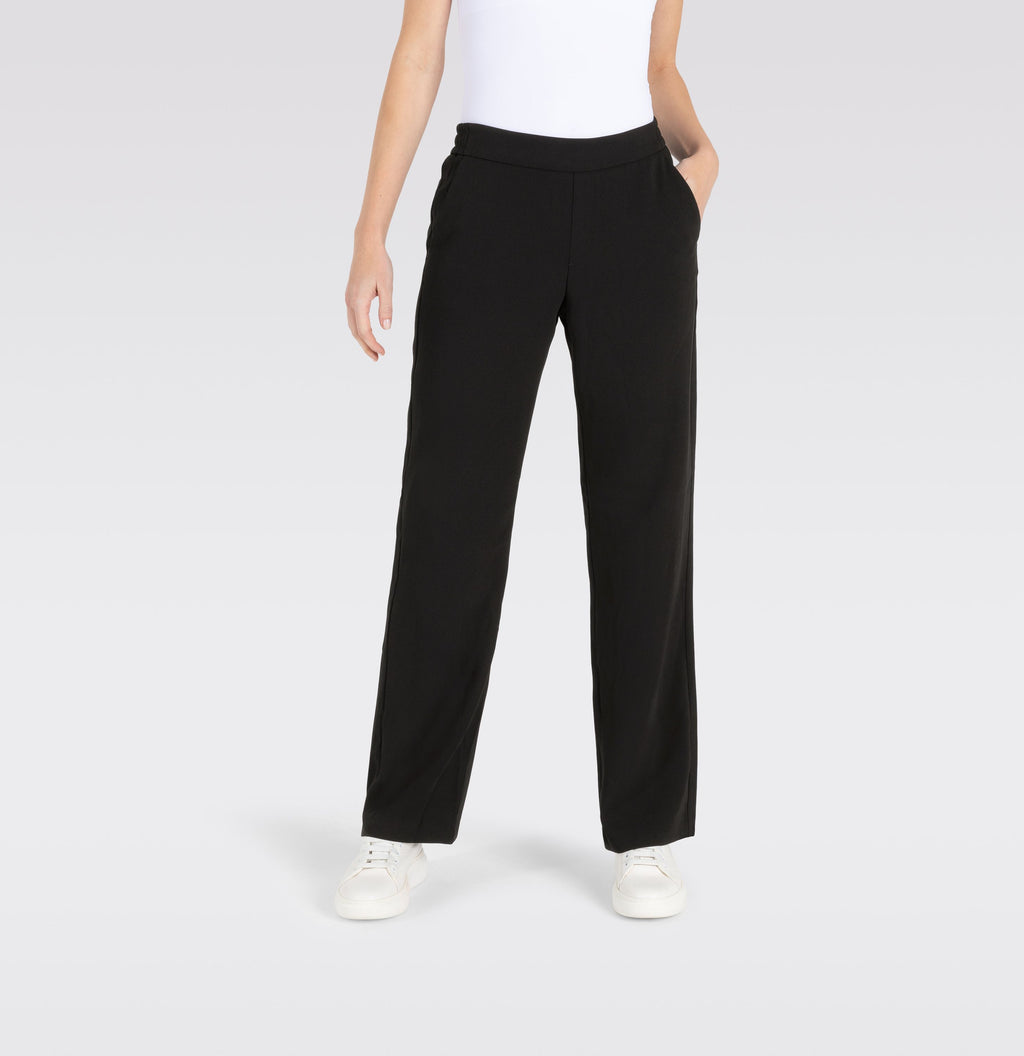 MAC JEANS - CHIARA, Floating crepe - Wide Fit - 2177-00-0231L-090 - schwarz