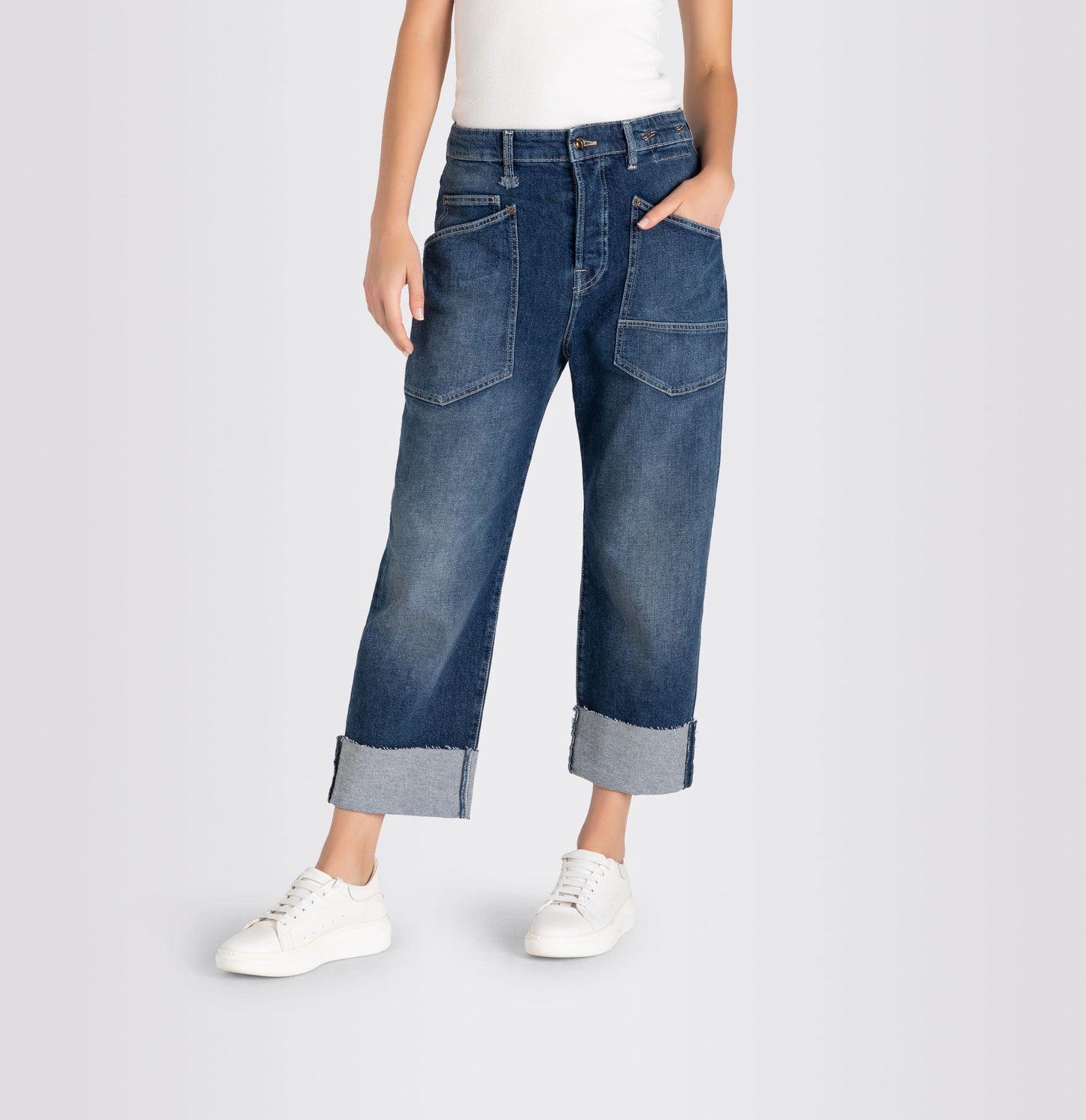 Mac Damen Hose Baggy Straight Authentic Denim 0361L231490 D530