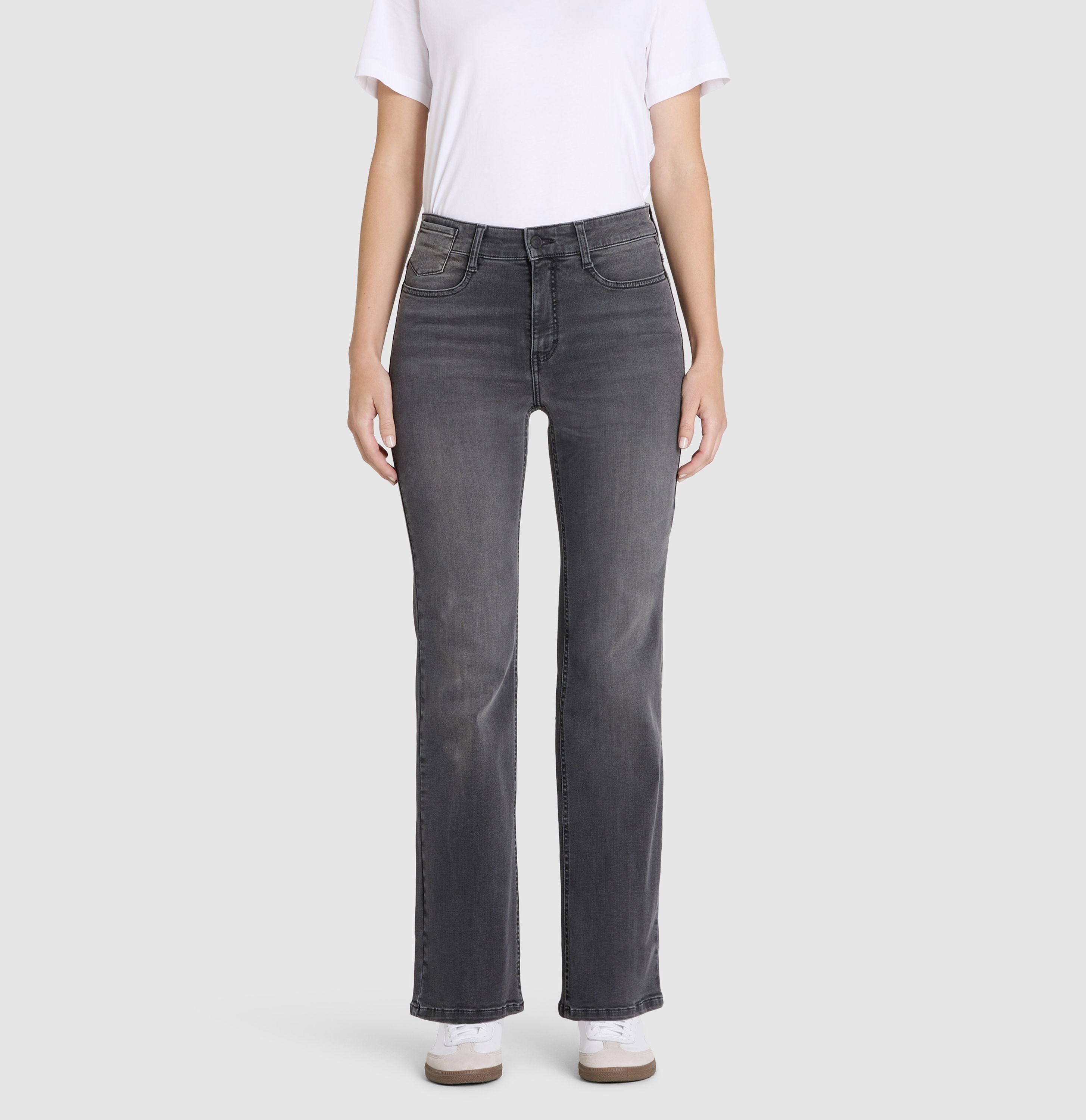 MAC JEANS - LAURA, Authentic Stretch Denim - Flared Fit - 5225-90-0387L-D910 - grau