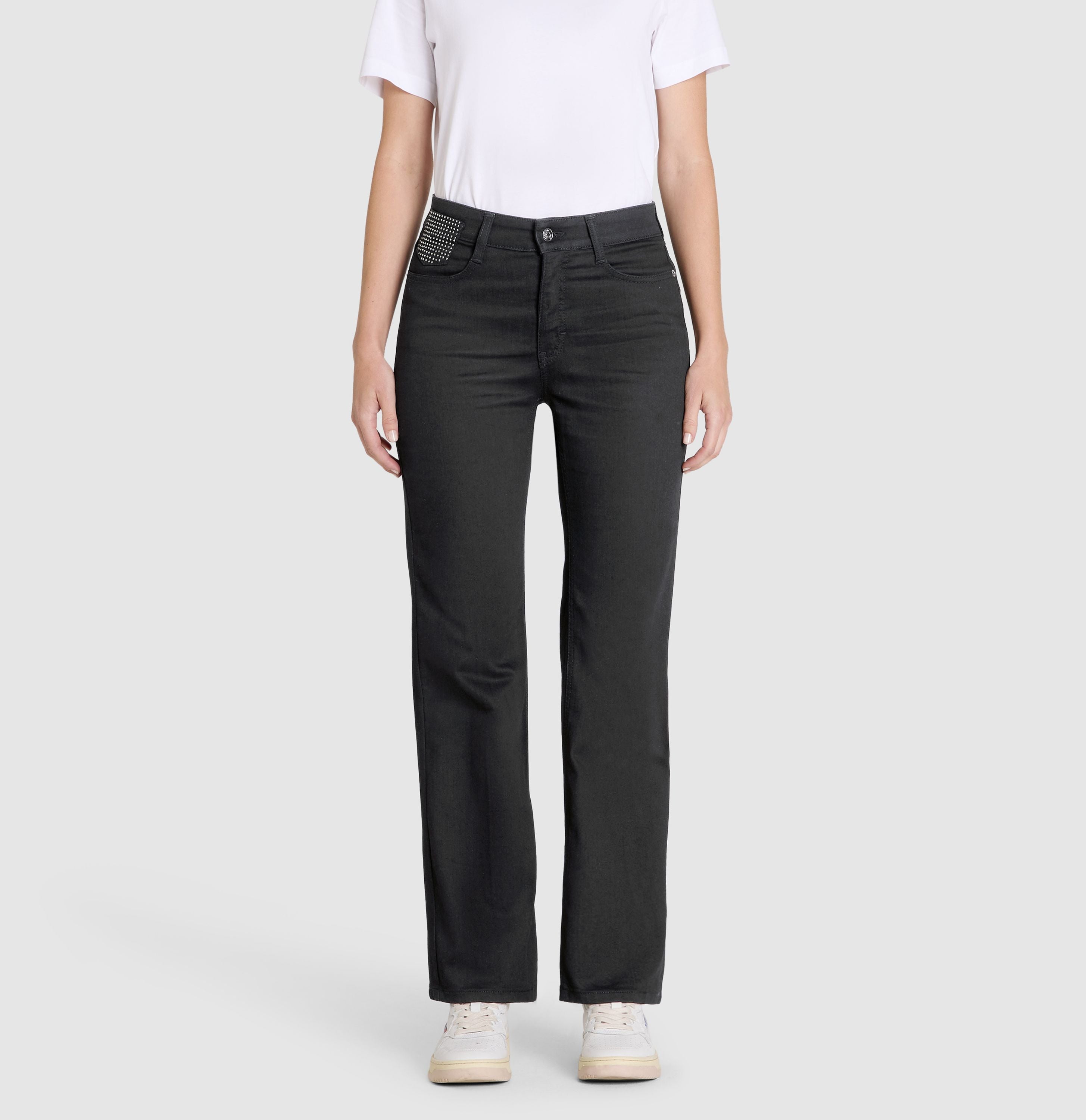 MAC JEANS - LAURA, Authentic Stretch Denim - Flared Fit - 5225-90-0387L-D999 - schwarz