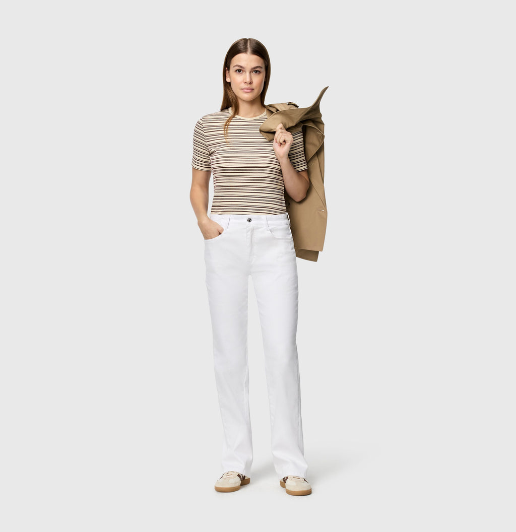 MAC JEANS - LAURA, Authentic High Stretch Gabardine - Flared Fit - 5225-00-0423L-010 - weiß