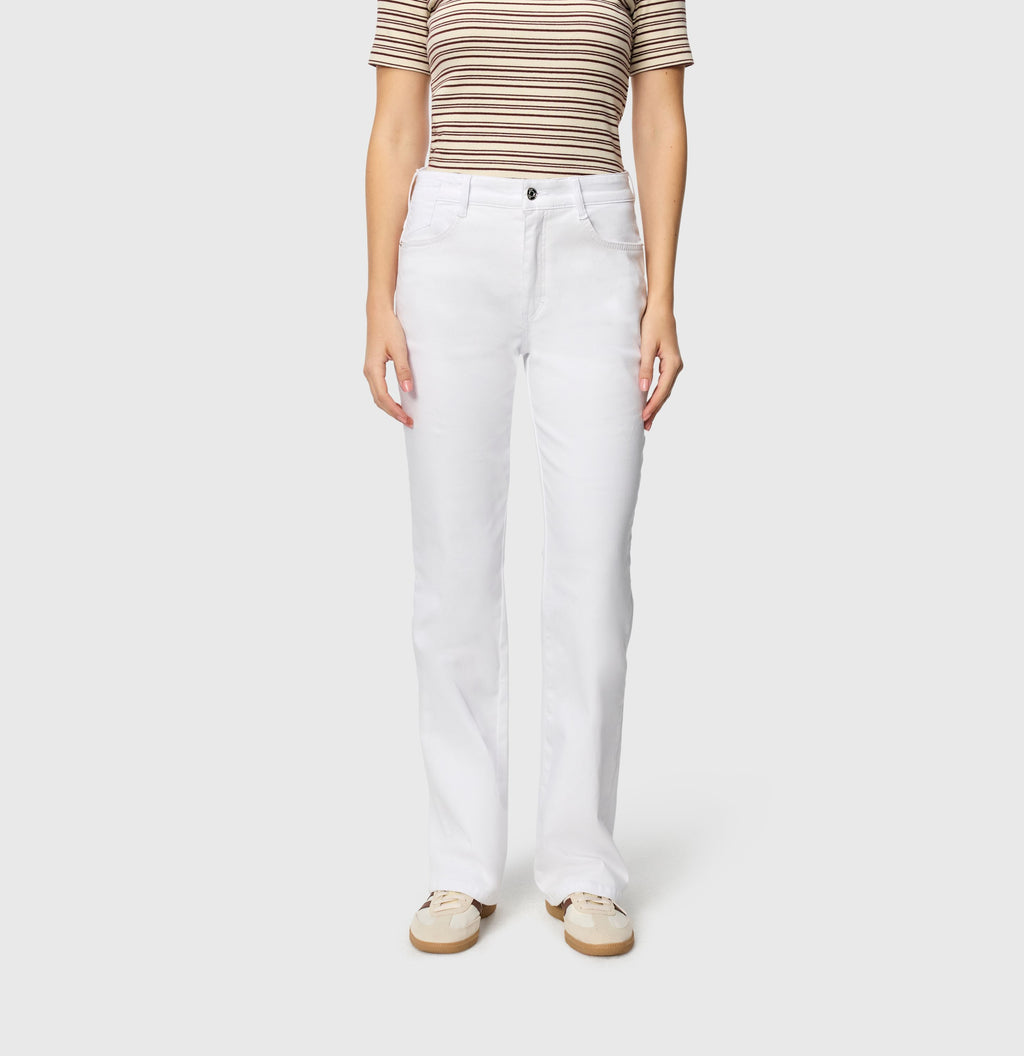 MAC JEANS - LAURA, Authentic High Stretch Gabardine - Flared Fit - 5225-00-0423L-010 - weiß
