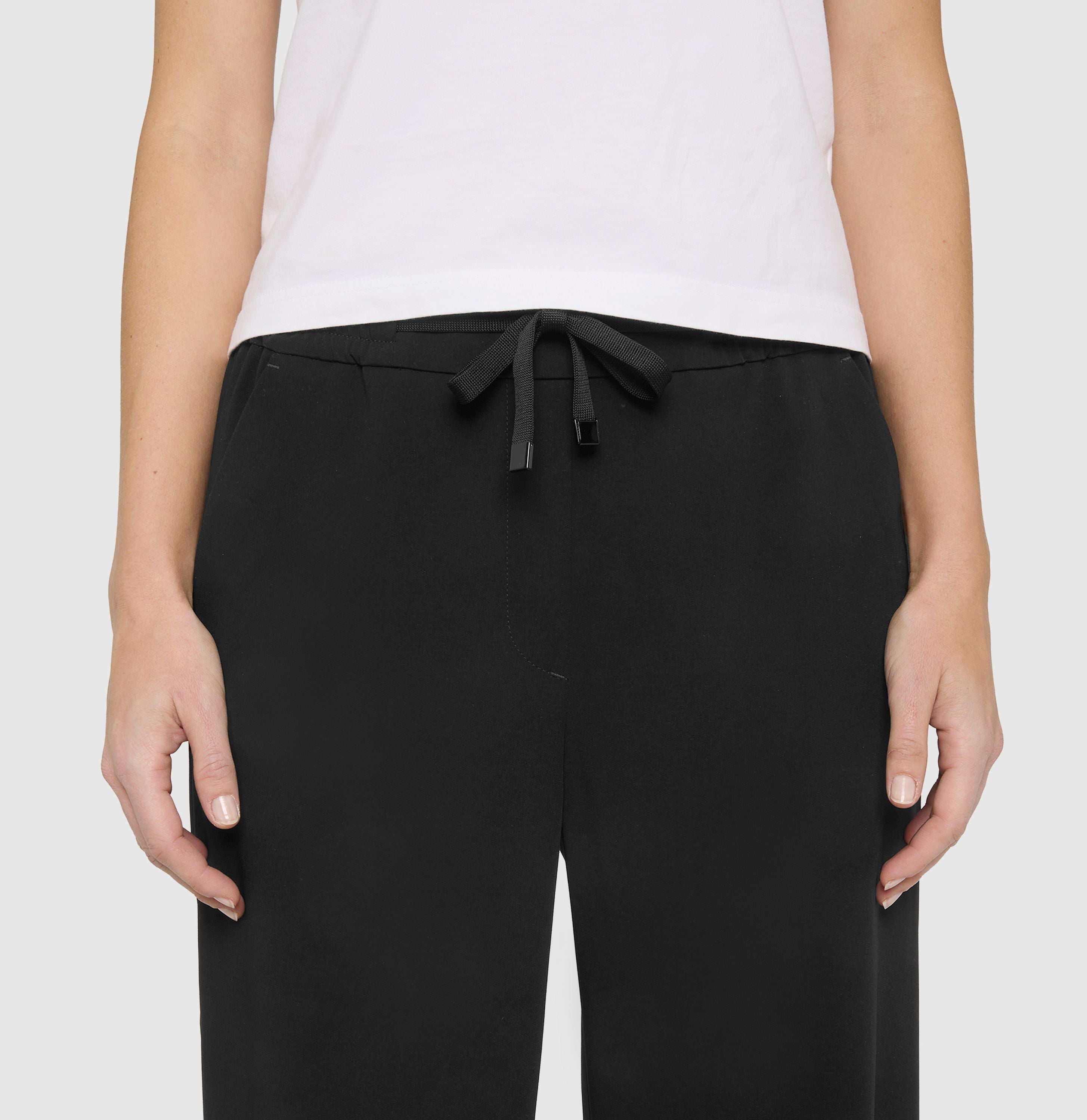 MAC JEANS - CHRISTY, Floating crepe - Wide Fit - 3418-00-0231L-090 - schwarz