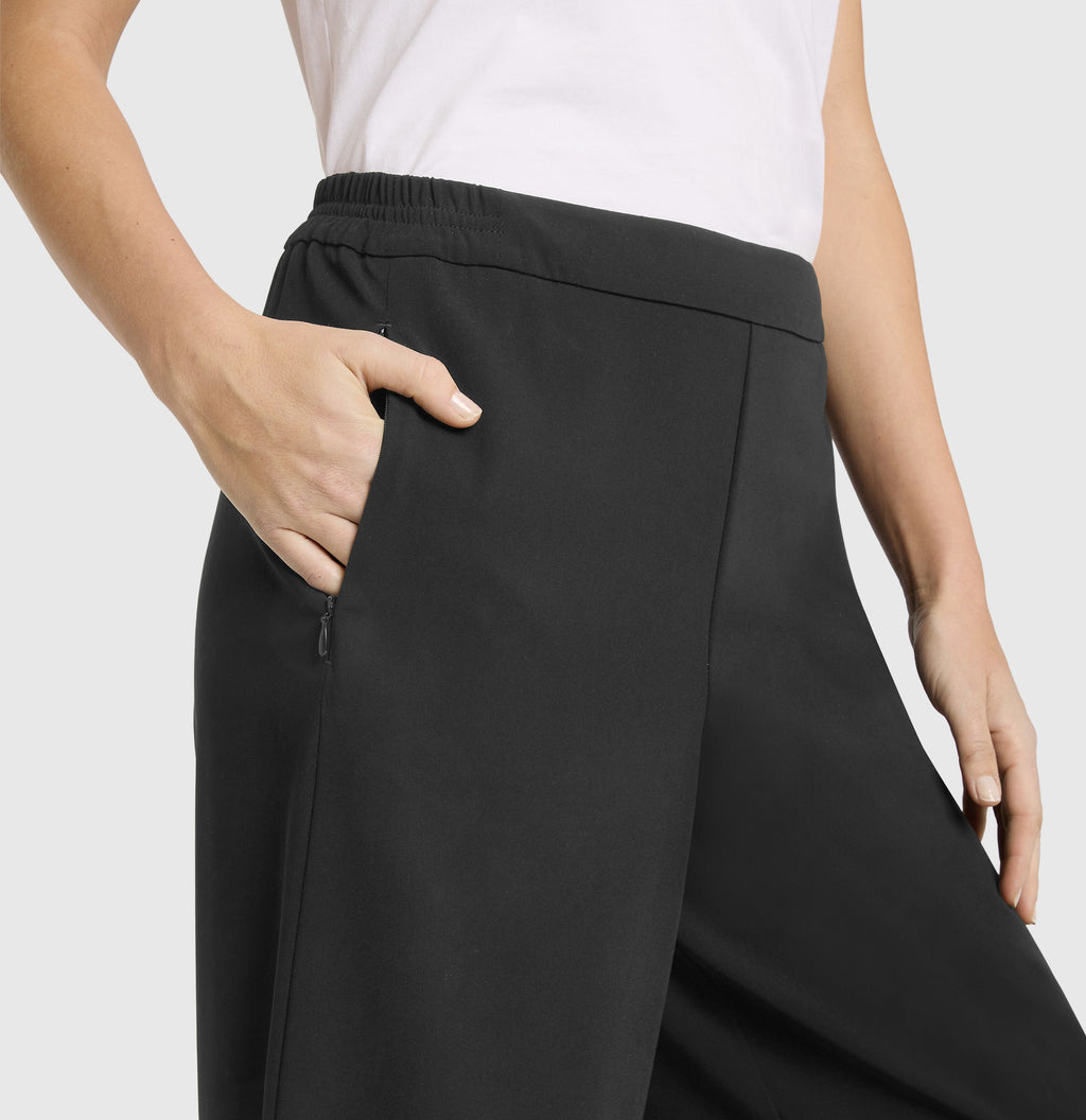 MAC JEANS - CORALIE, Floating crepe - Wide Fit - 3493-00-0231L-090 - schwarz