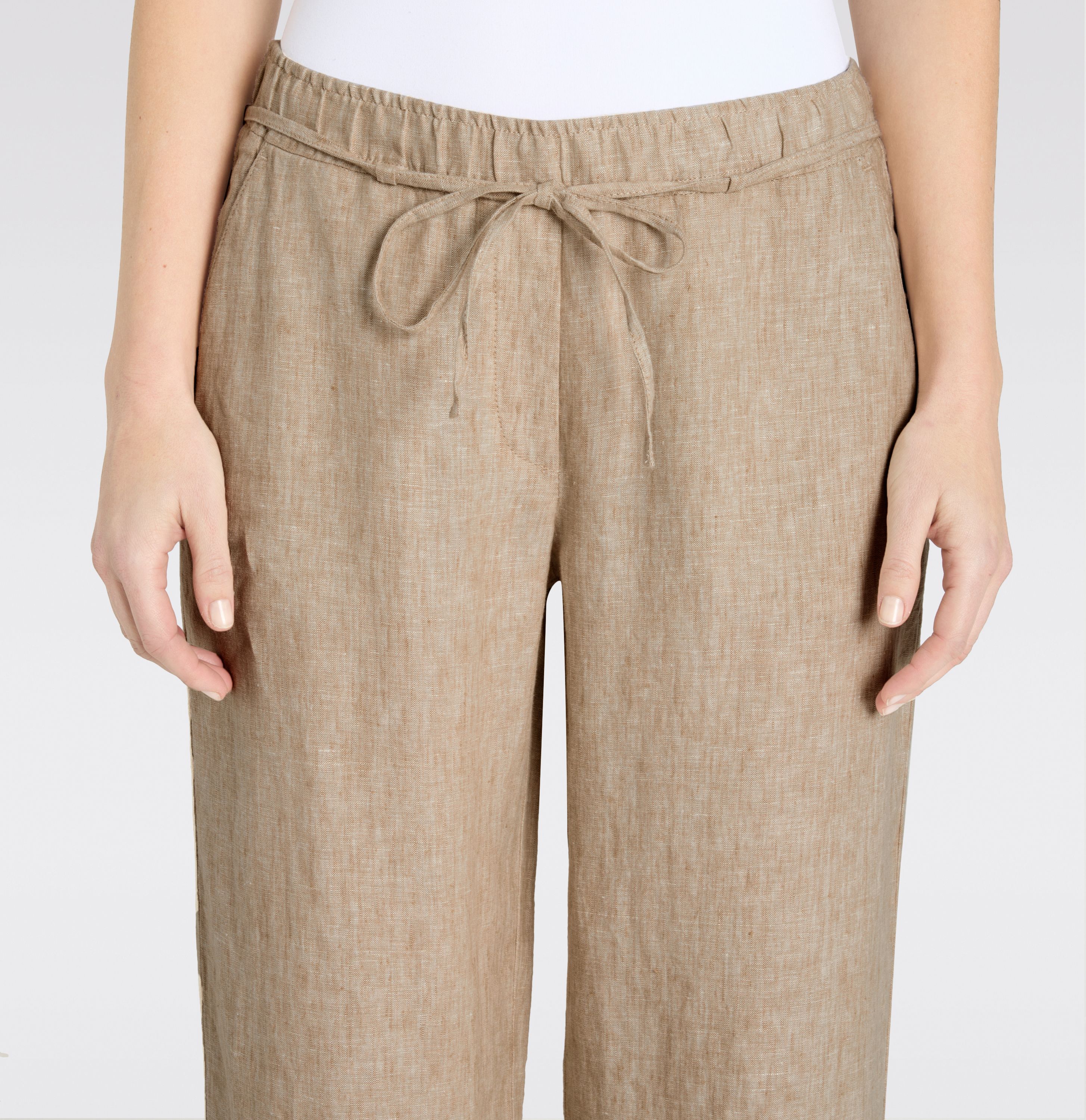 MAC JEANS - CHIARA BELT, Pure linen - Wide Fit - 3447-00-0294L-236M - braun