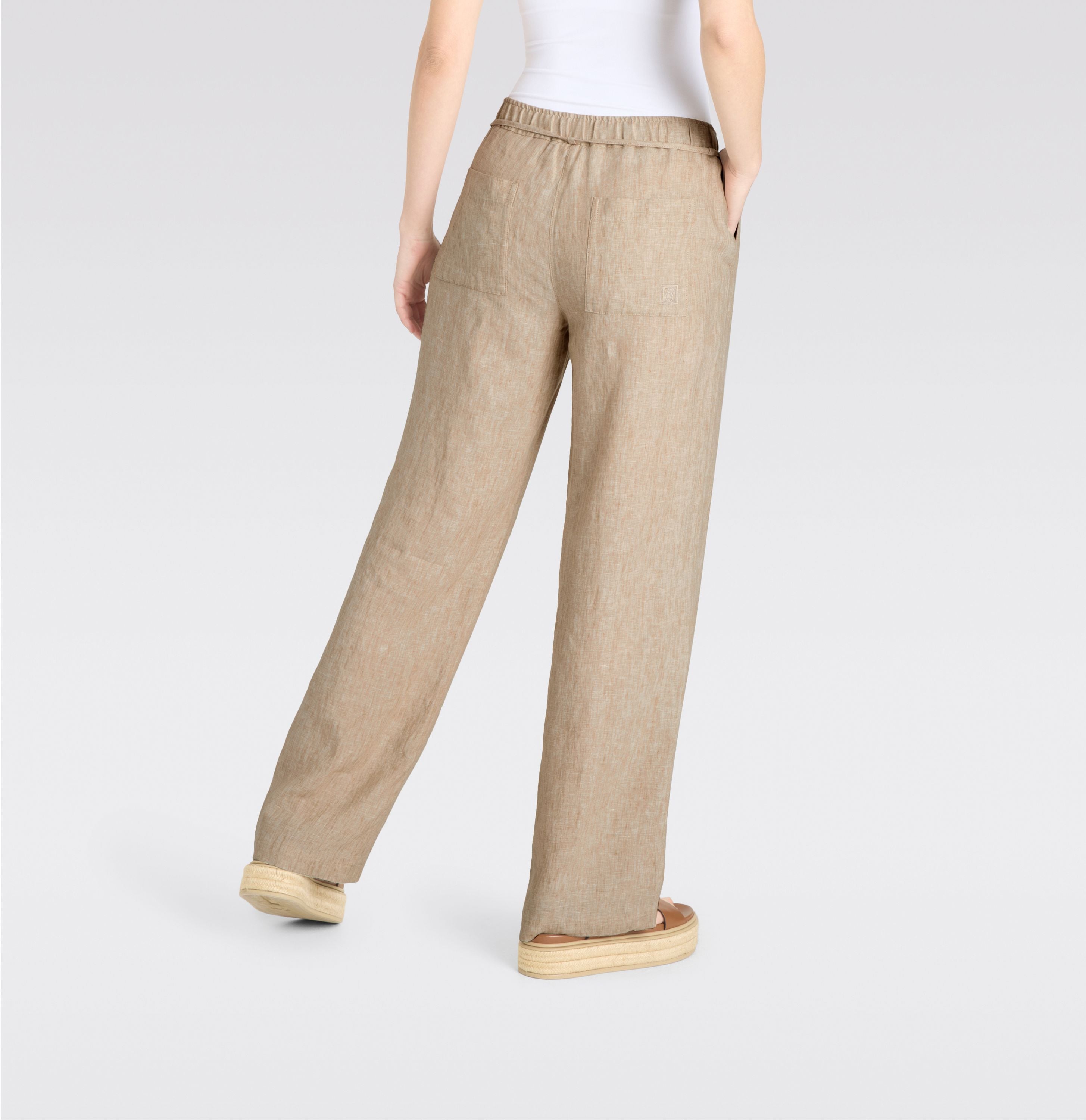 MAC JEANS - CHIARA BELT, Pure linen - Wide Fit - 3447-00-0294L-236M - braun