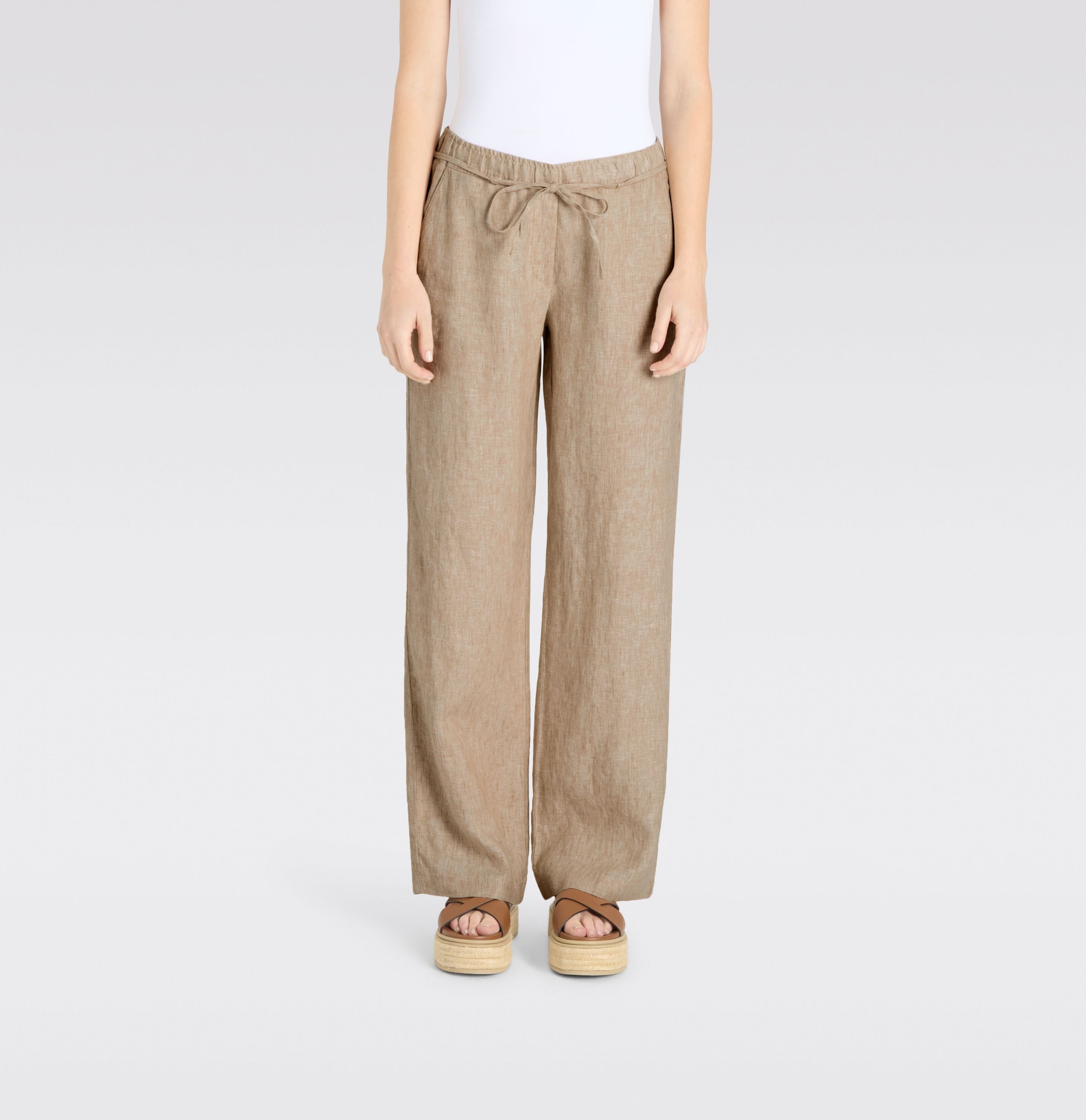 MAC JEANS - CHIARA BELT, Pure linen - Wide Fit - 3447-00-0294L-236M - braun