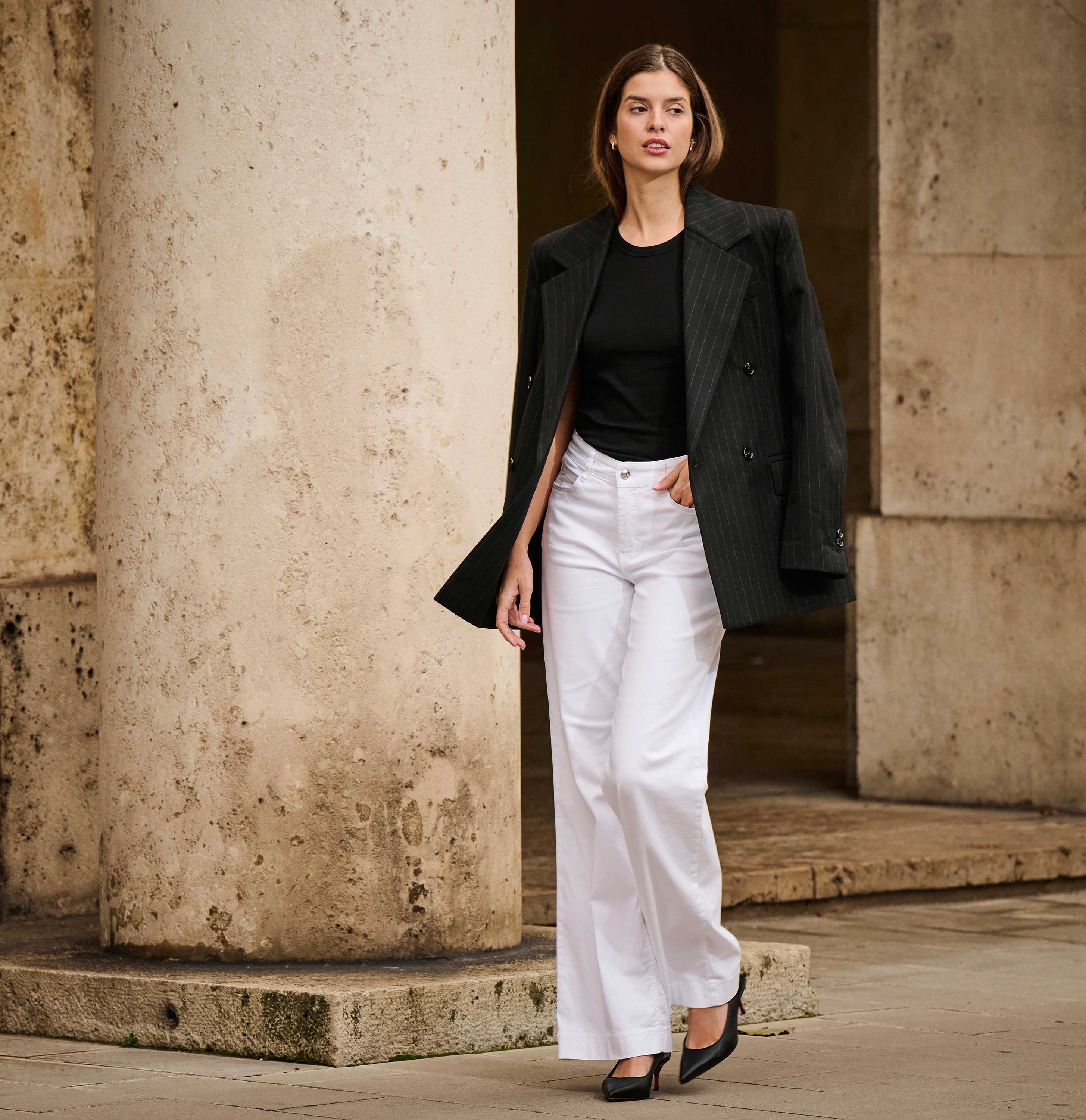 MAC JEANS - DREAM WIDE, DREAM Wonder light Denim - Wide Fit - 5441-90-0351L-D010 - weiß