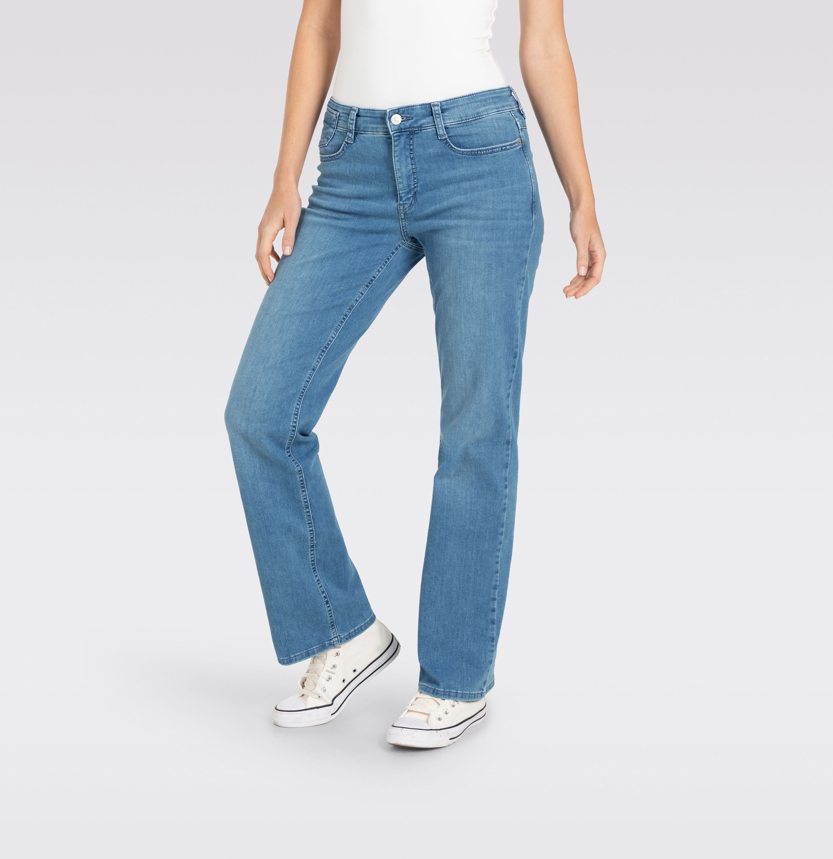 MAC JEANS - LAURA, Authentic Stretch Denim - Flared Fit - 5225-90-0387L-D429 - blau