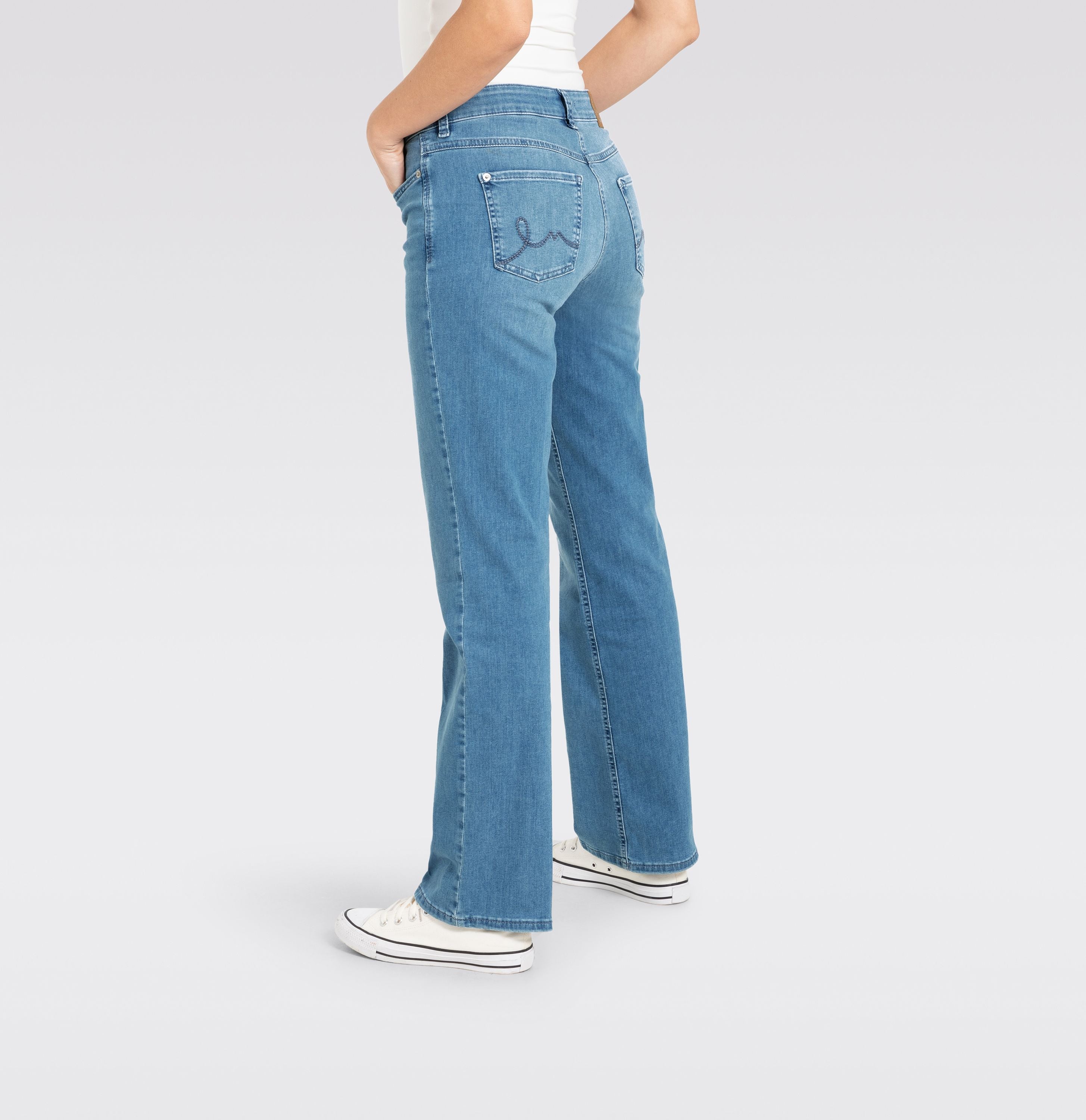 MAC JEANS - LAURA, Authentic Stretch Denim - Flared Fit - 5225-90-0387L-D429 - blau