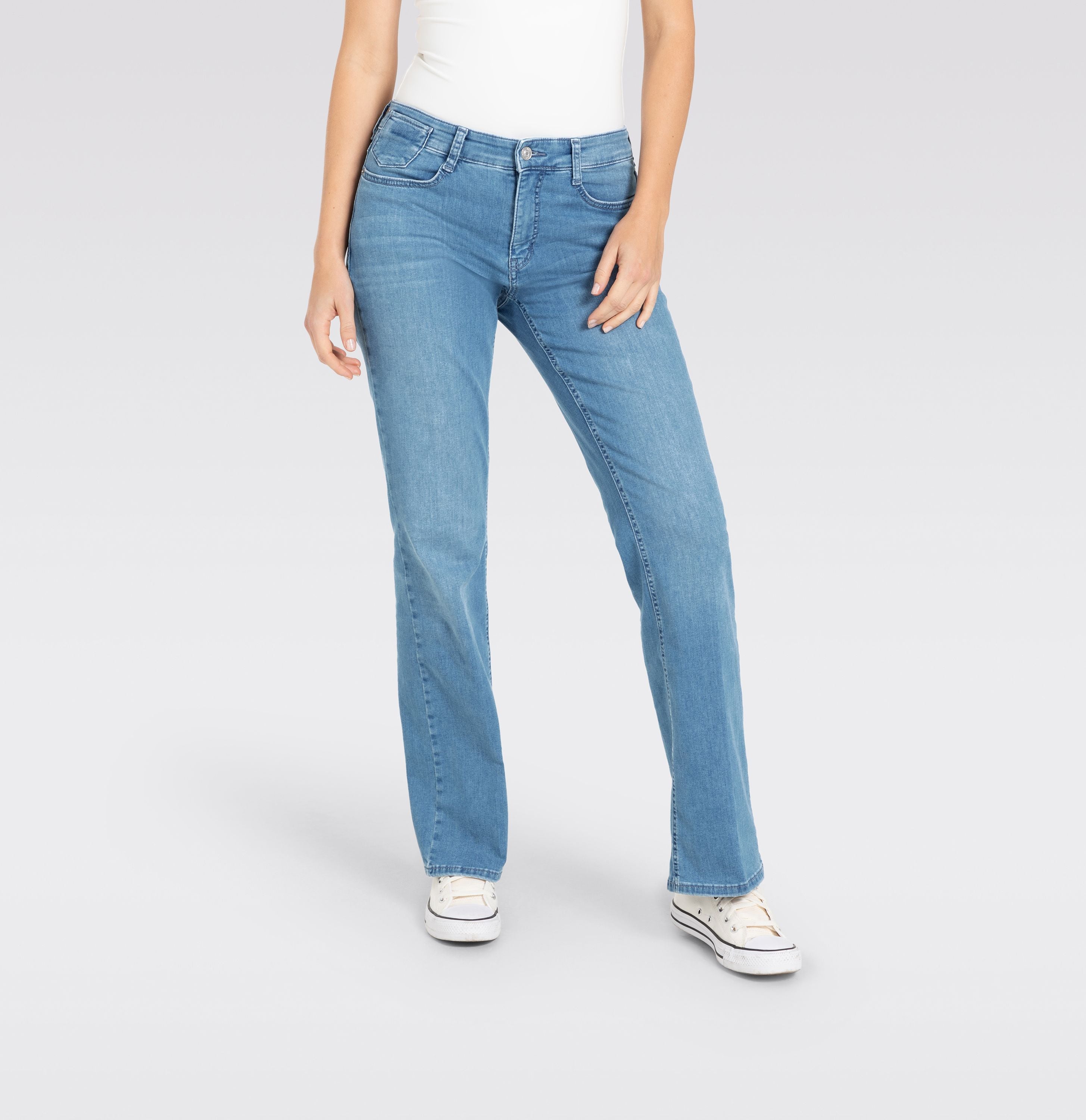 MAC JEANS - LAURA, Authentic Stretch Denim - Flared Fit - 5225-90-0387L-D429 - blau