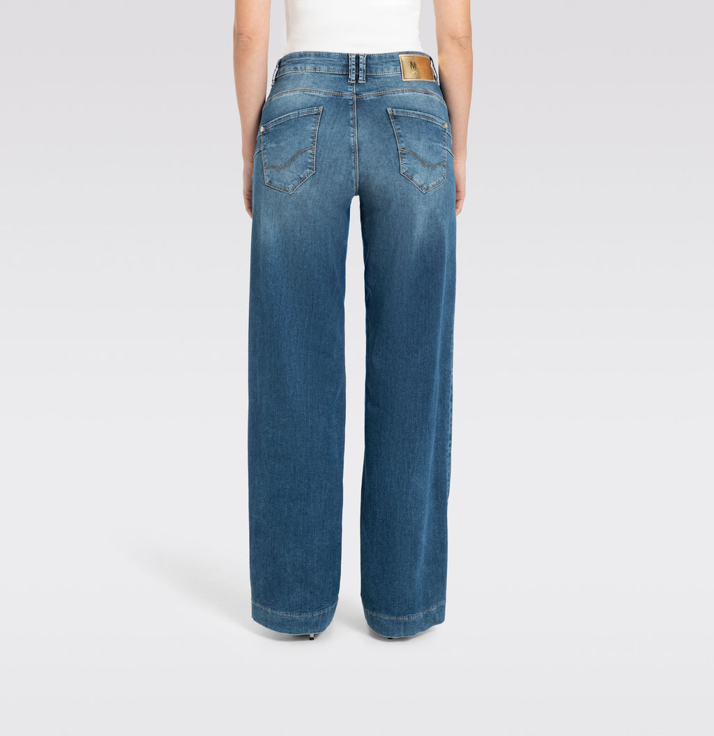MAC JEANS - RICH PALAZZO, Light weight denim - Wide Fit - 5233-90-0391L-D585 - blau