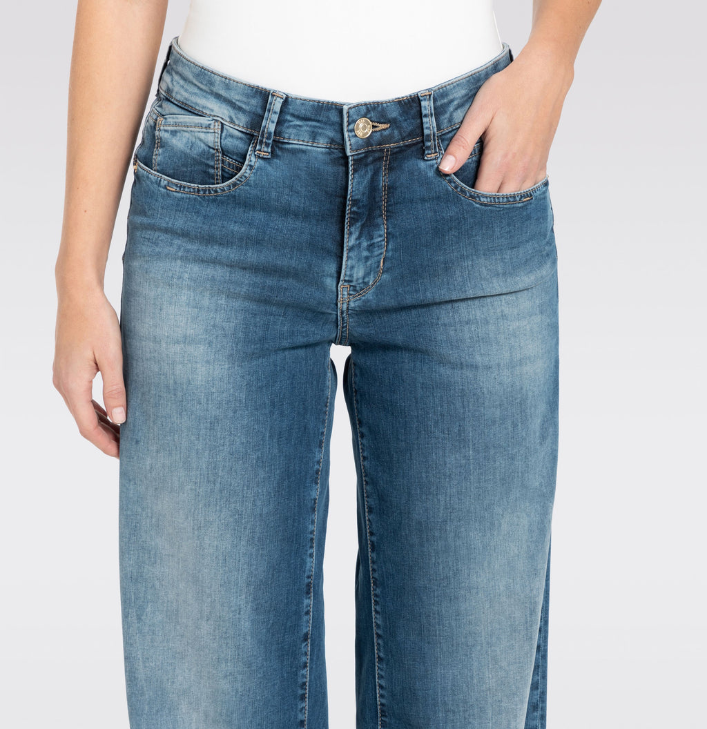 MAC JEANS - RICH PALAZZO, Light weight denim - Wide Fit - 5233-90-0391L-D585 - blau