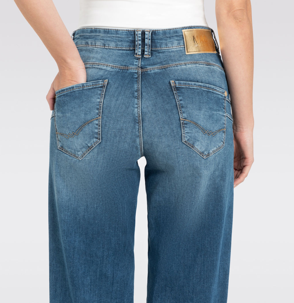 MAC JEANS - RICH PALAZZO, Light weight denim - Wide Fit - 5233-90-0391L-D585 - blau