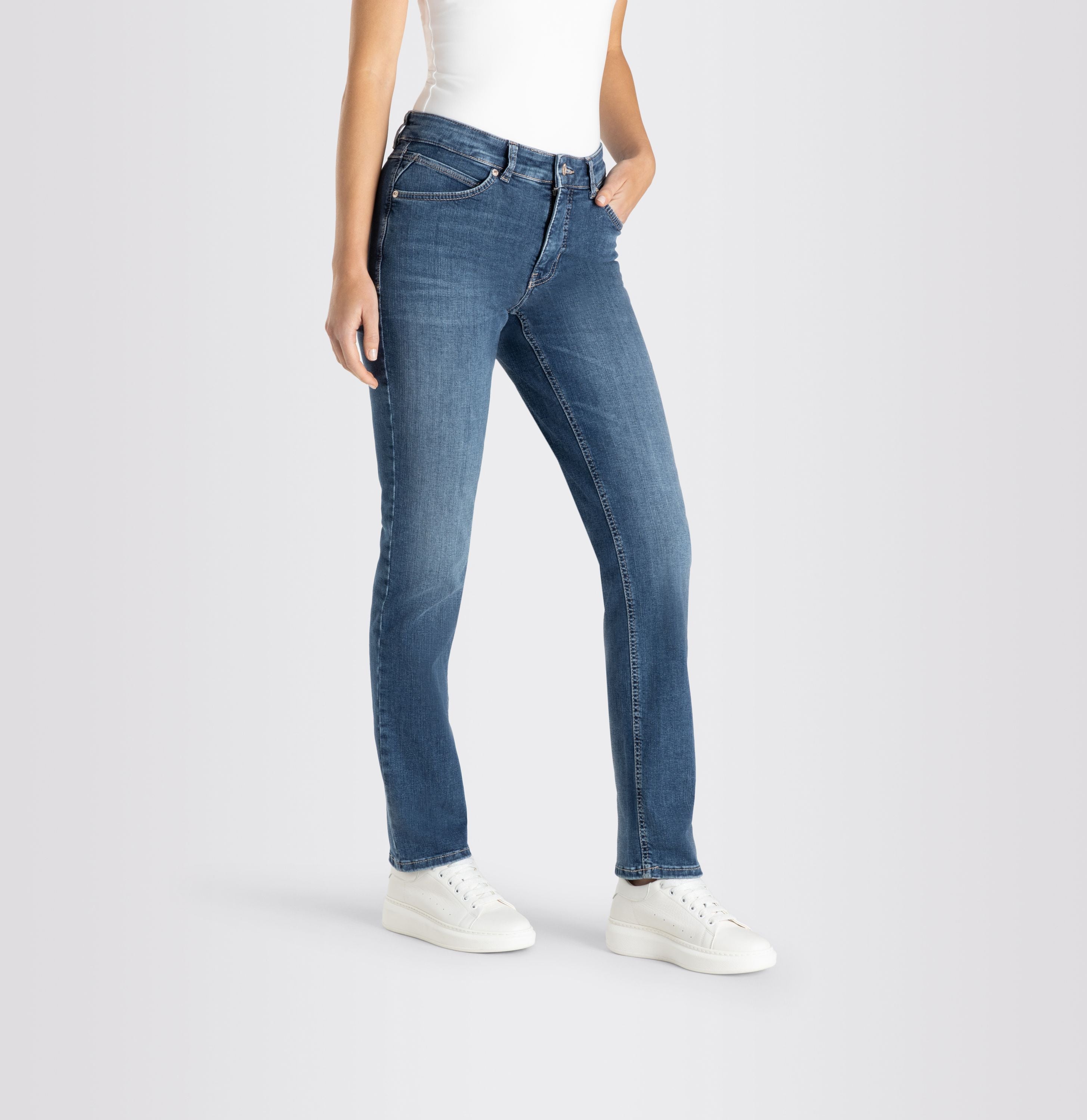 MAC JEANS - MELANIE, PERFECT Fit Forever Denim - Straight Fit - 5040-97-0380L-D586 - blau