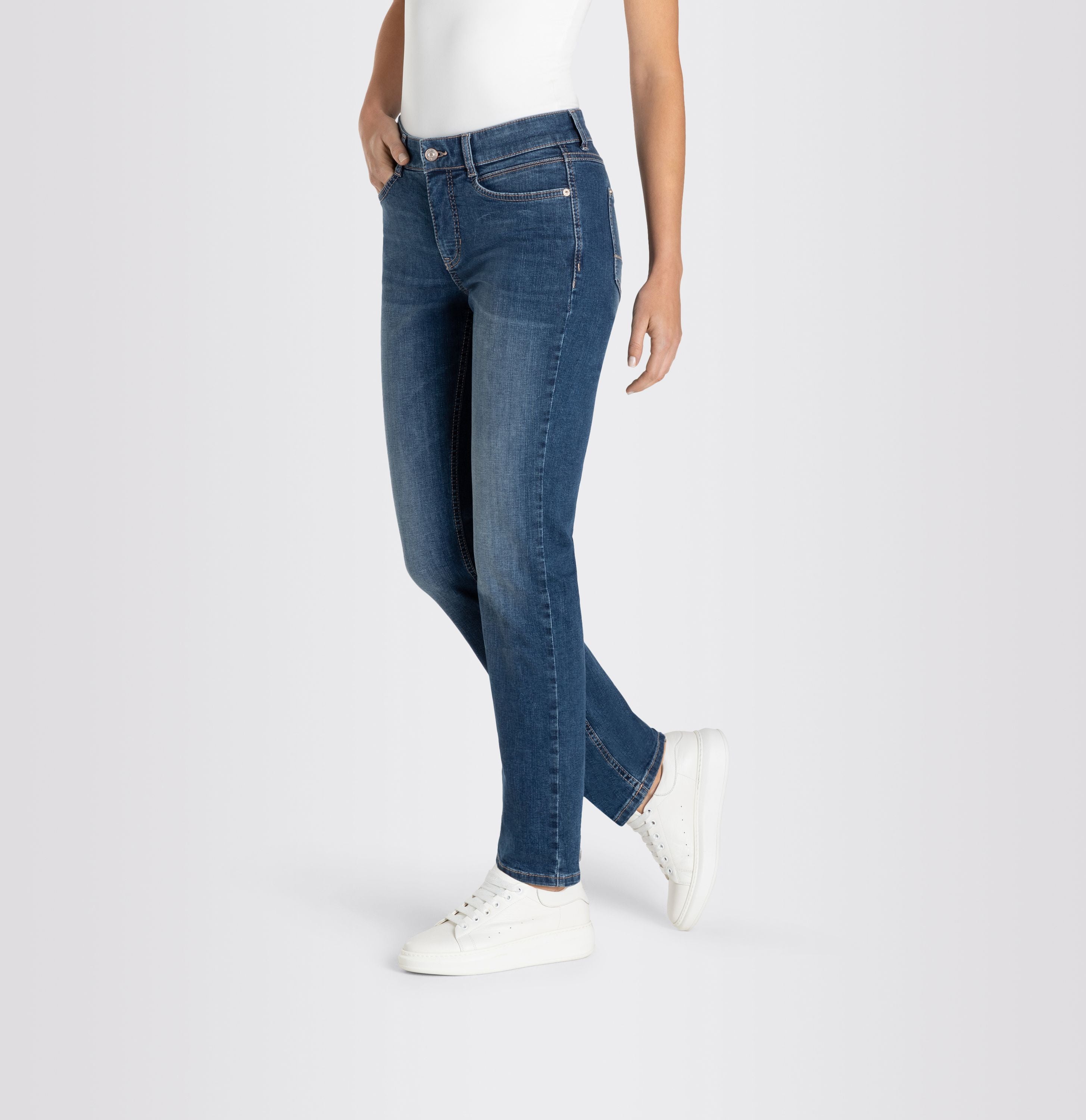 MAC JEANS - ANGELA, PERFECT Fit Forever Denim - Straight Fit - 5240-97-0380L-D586 - blau