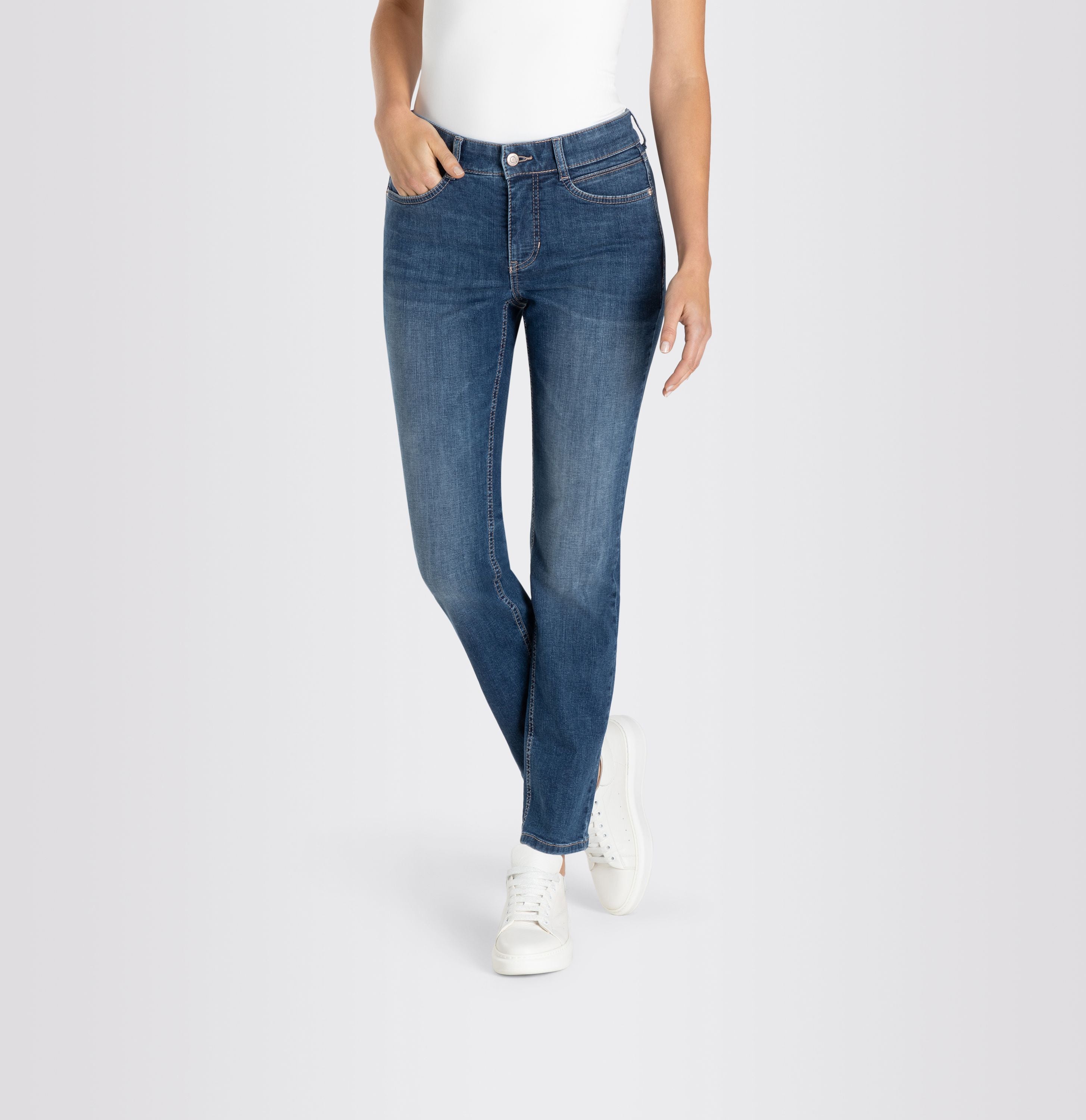 MAC JEANS - ANGELA, PERFECT Fit Forever Denim - Straight Fit - 5240-97-0380L-D586 - blau