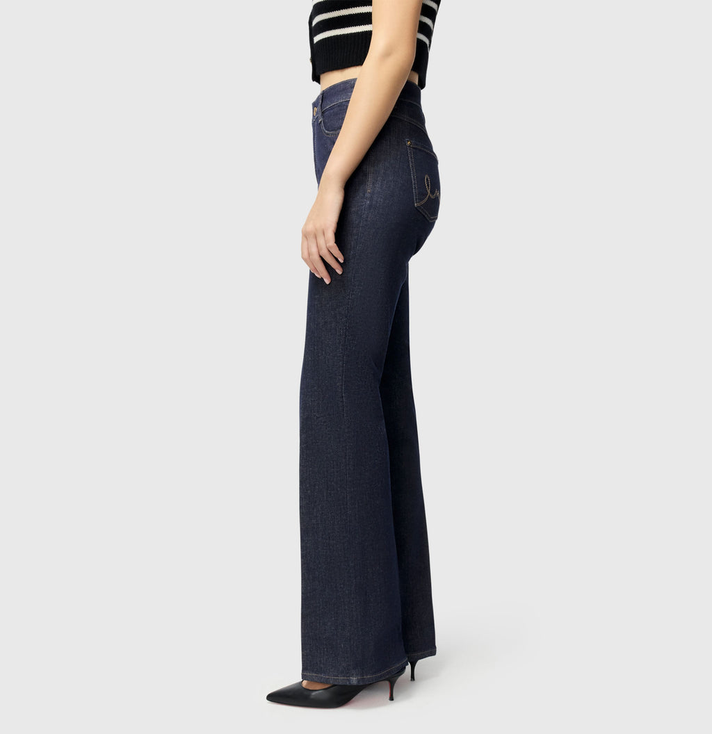 MAC JEANS - LAURA, Authentic Stretch Denim - Flared Fit - 5225-90-0387L-D683 - blau
