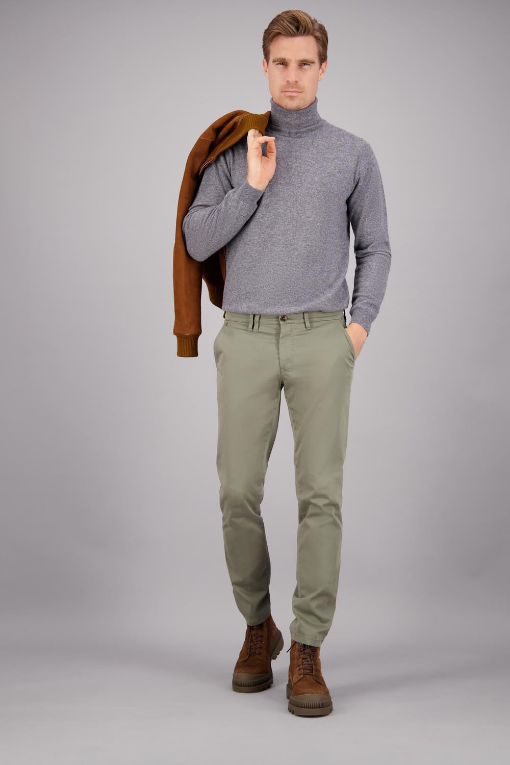 Gardeur Men Herren Hose SEVEN-1 - Slim Fit - SEVEN-1-411361-1074 - khaki - Grün