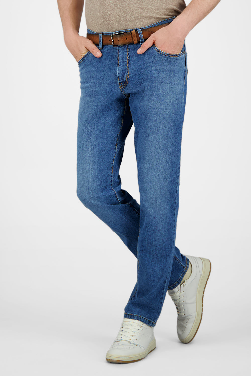 Gardeur Men Herren Hose NEO - Regular Fit - NEO-471221-7167 - stone used - Blau