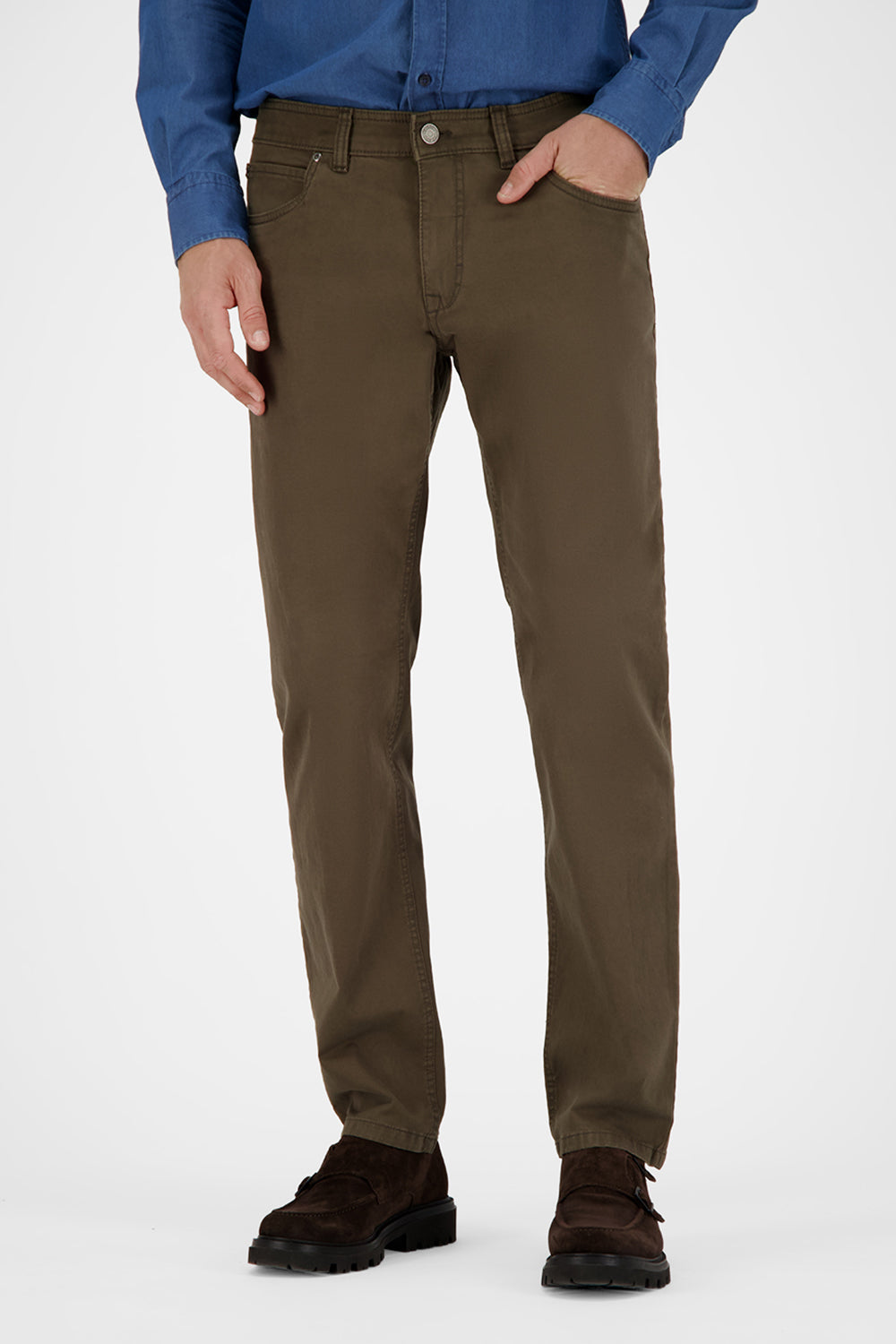 Gardeur Men Herren Hose BILL-3 - Modern Fit - BILL-3-418861-1074 - khaki - Grün