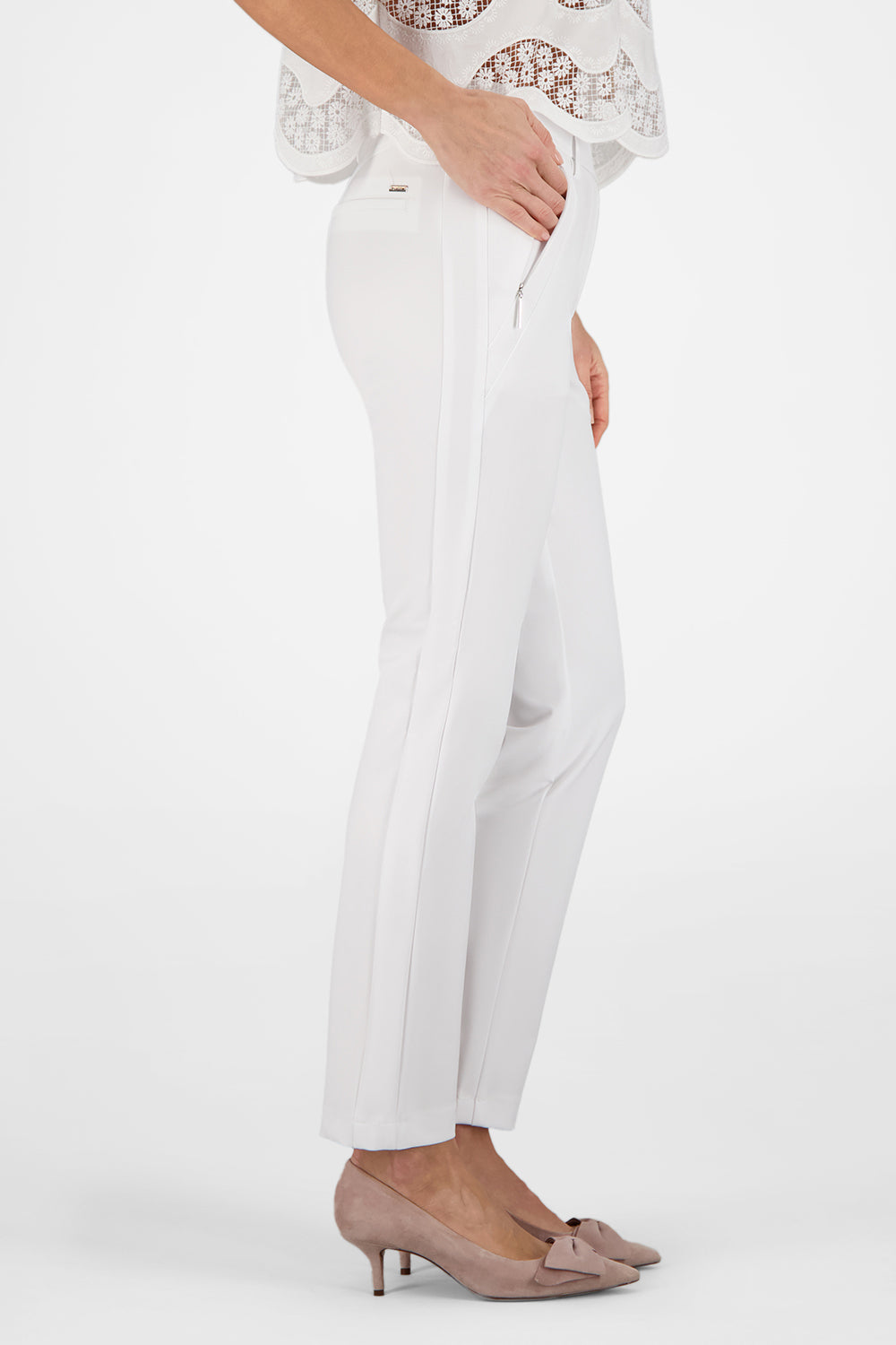 Gardeur Women Damen Hose ZENE57 - Slim - ZENE57-602471-1001 - weiss - Weiß