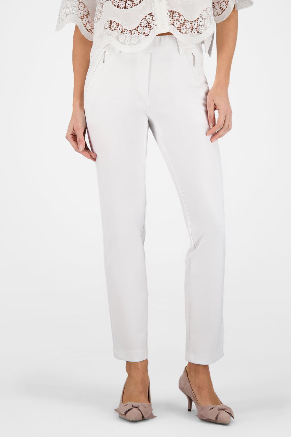 Gardeur Women Damen Hose ZENE57 - Slim - ZENE57-602471-1001 - weiss - Weiß