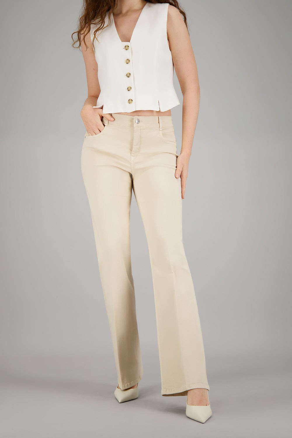 Gardeur Women Damen Hose ZURI126 - Slim - ZURI126-80731-1011 - hellbeige - Beige