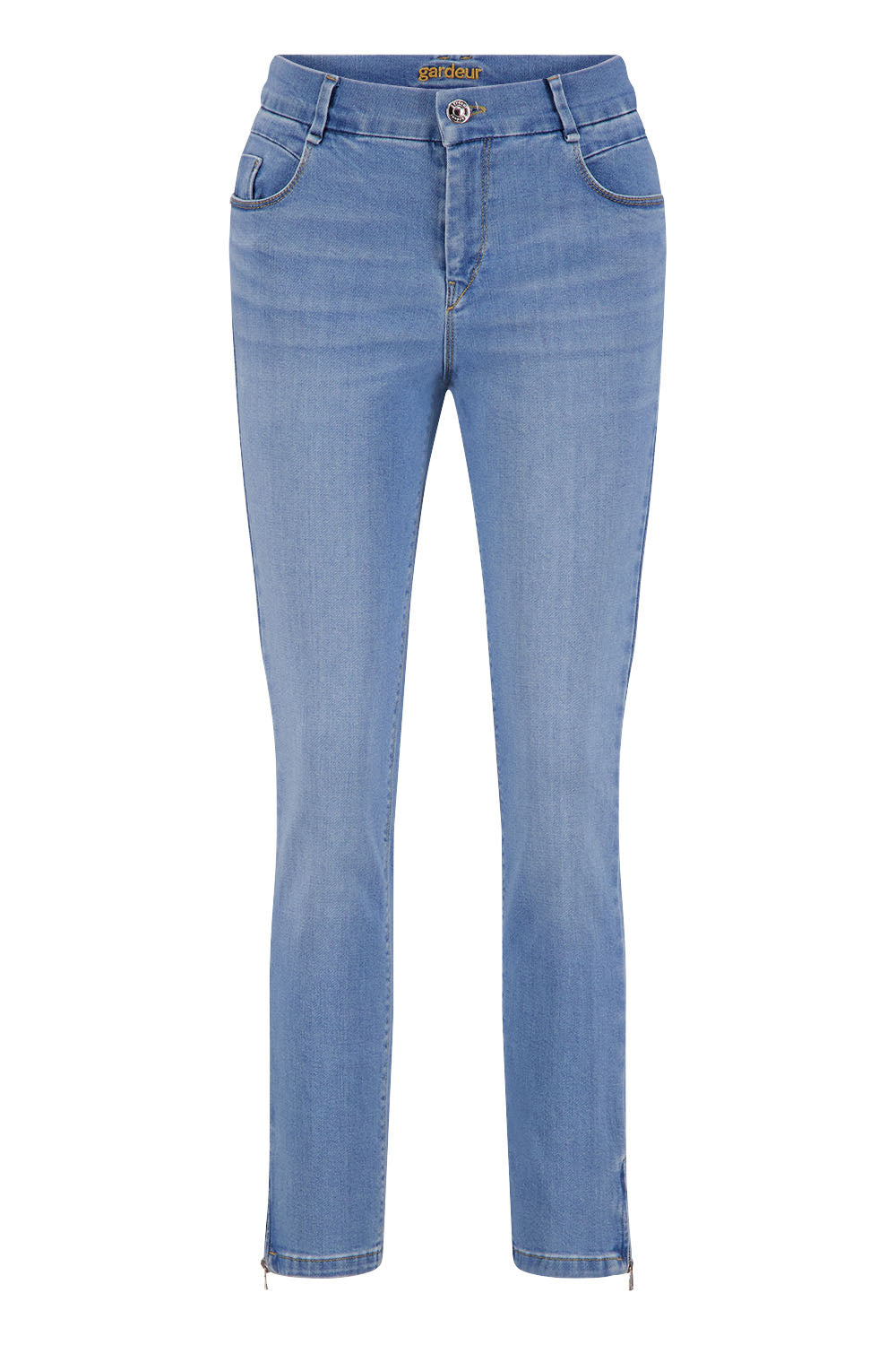 Gardeur Women Damen Hose ZURI121 - Slim - ZURI121-670721-7165 - bleach used - Blau