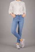 Gardeur Women Damen Hose ZURI121 - Slim - ZURI121-670721-7165 - bleach used - Blau