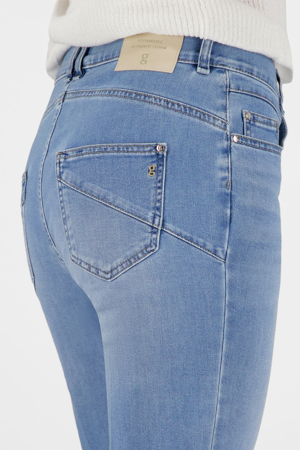 Gardeur Women Damen Hose ZURI126 - Slim Fit - ZURI126-670721-7165 - bleach used - Blau