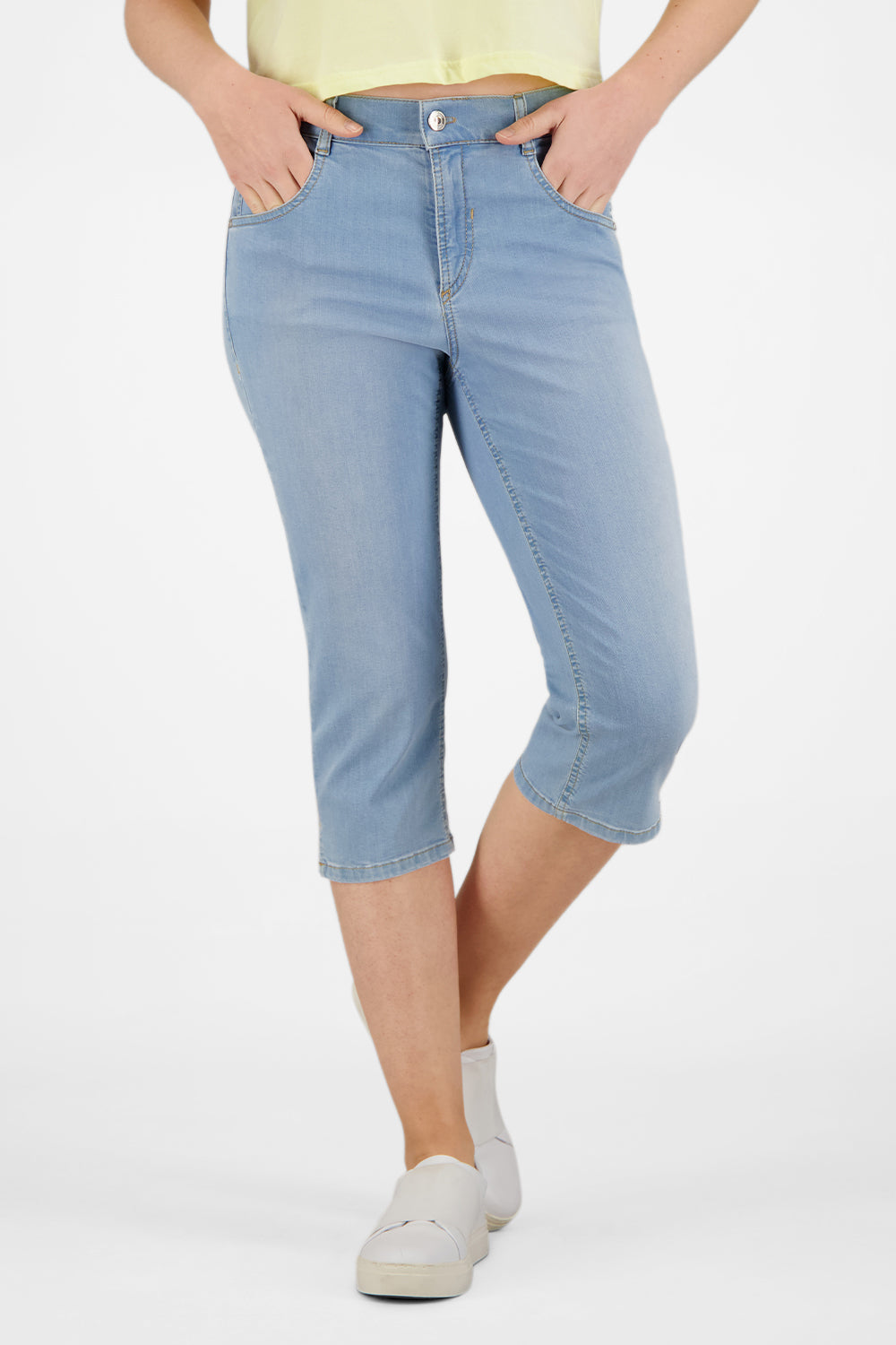 Gardeur Women Damen Hose ZURI129 - Slim - ZURI129-670471-7165 - bleach used - Blau