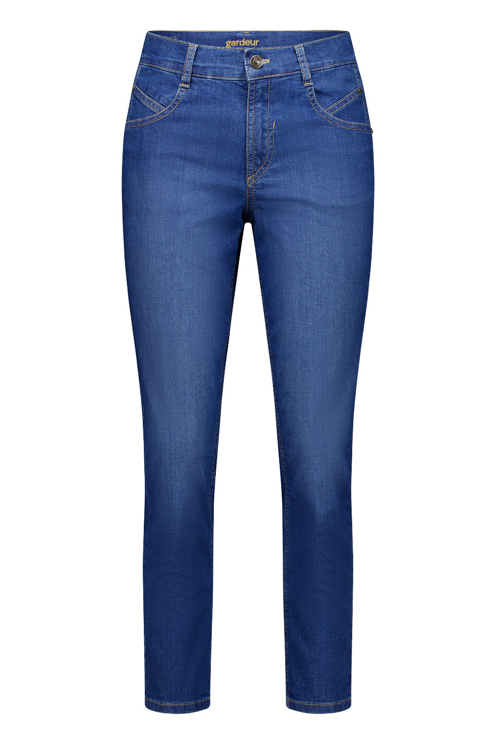 Gardeur Women Damen Hose ZURI128 - Slim - ZURI128-670471-7167 - stone used - Blau