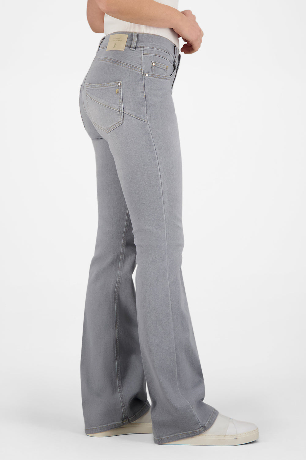 Gardeur Women Damen Hose ZURI126 - Slim Fit - ZURI126-670721-7194 - light grey used - Grau