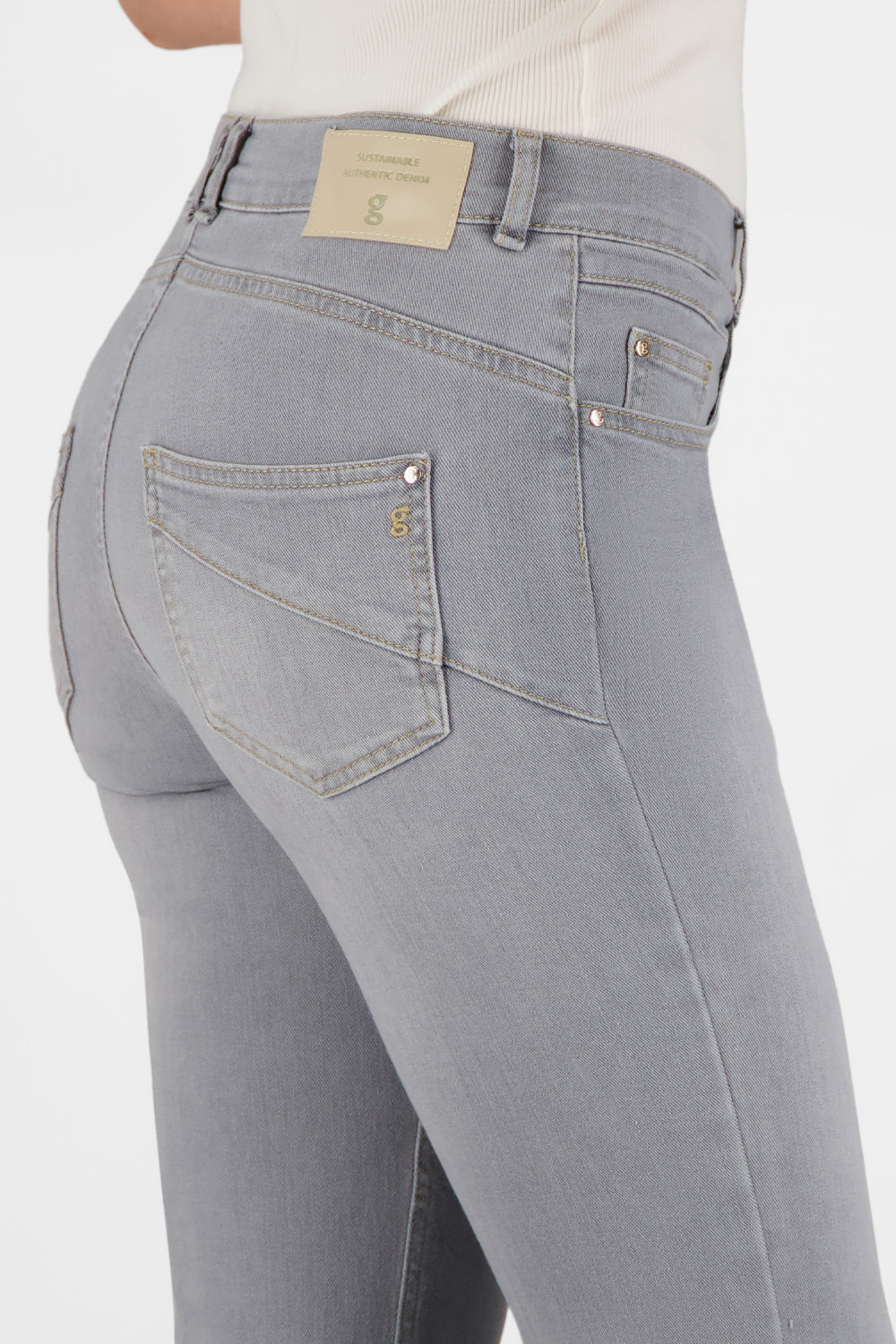 Gardeur Women Damen Hose ZURI126 - Slim Fit - ZURI126-670721-7194 - light grey used - Grau