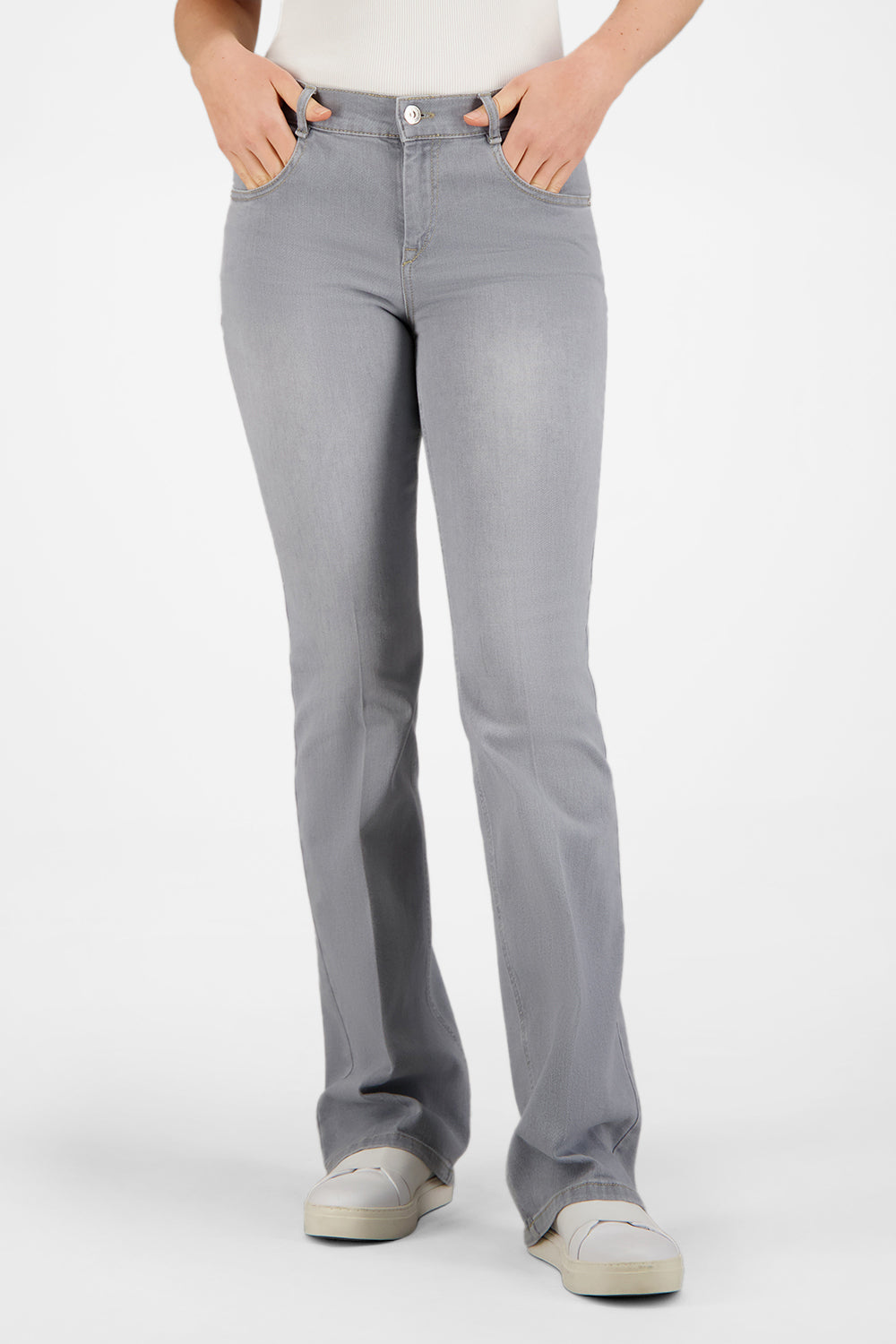 Gardeur Women Damen Hose ZURI126 - Slim Fit - ZURI126-670721-7194 - light grey used - Grau