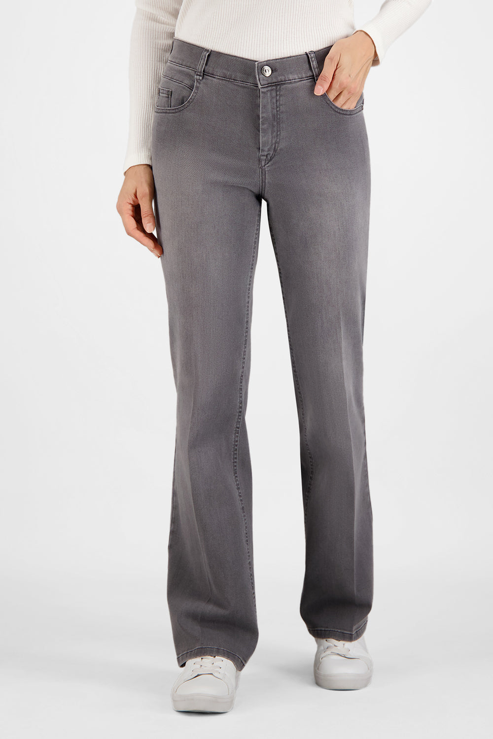 Gardeur Women Damen Hose ZURI126 - Slim Fit - ZURI126-670721-7198 - dark grey used - Grau