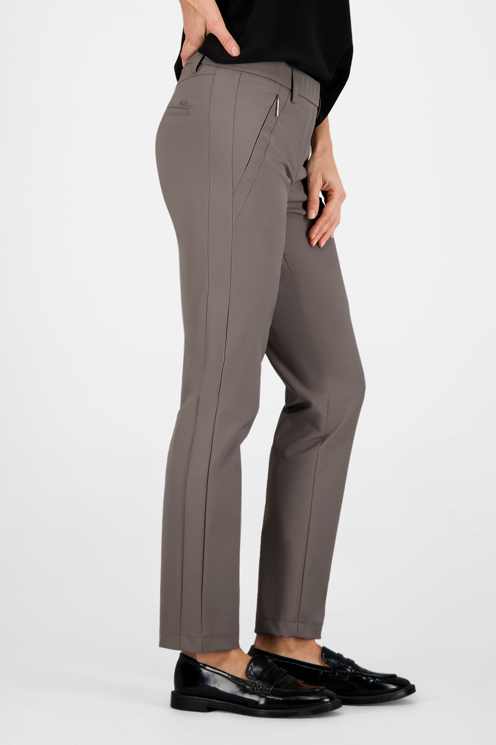 Gardeur Women Damen Hose ZENE57 - Slim - ZENE57-602471-3025 - dunkel taupe - Beige