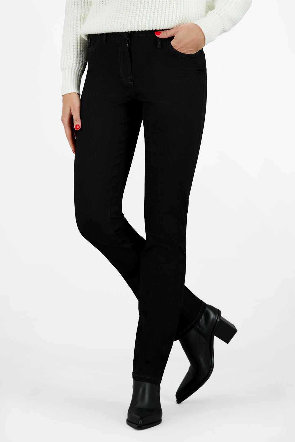 Gardeur Women Damen Hose MAJA4 - Slim - MAJA4-1839-8999 - black black - Schwarz