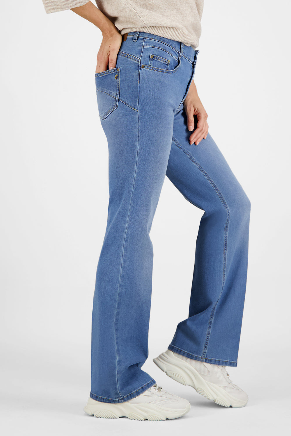 Gardeur Women Damen Hose ZURI126 - Slim Fit - ZURI126-670721-7167 - stone used - Blau