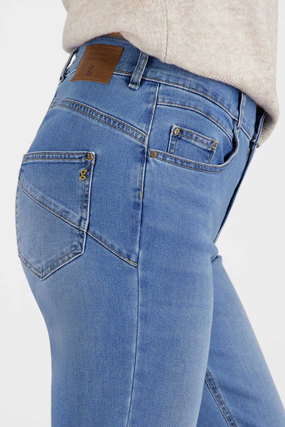 Gardeur Women Damen Hose ZURI126 - Slim Fit - ZURI126-670721-7167 - stone used - Blau